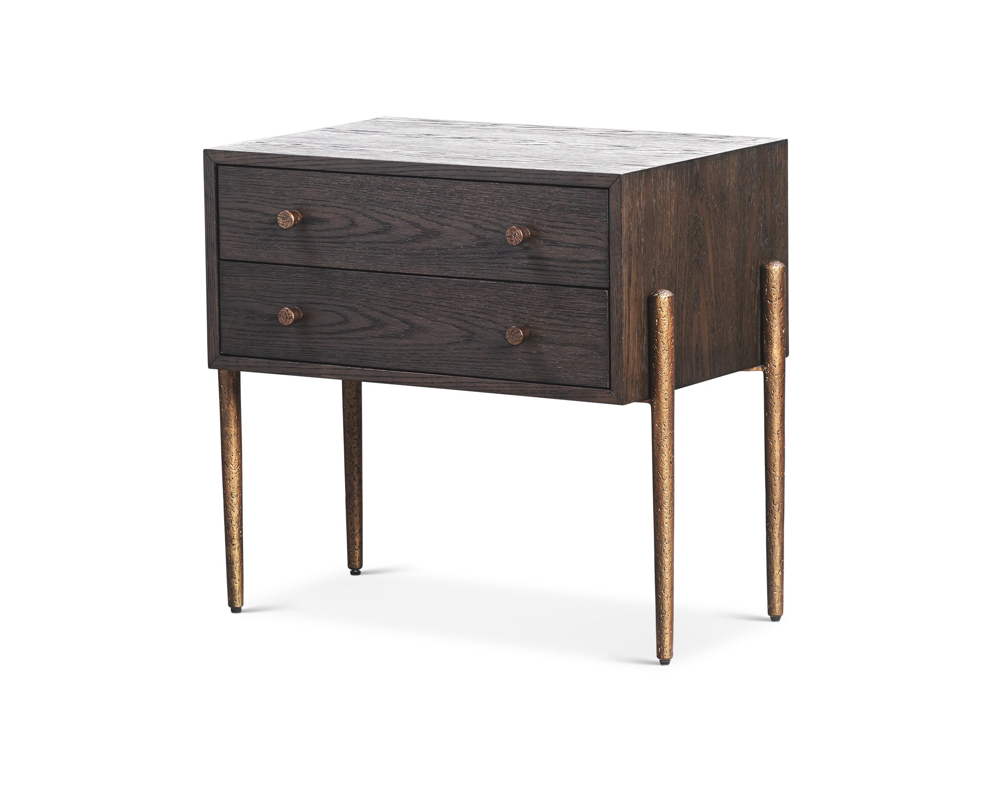 Nella Bedside Table - Dark Brushed Brown