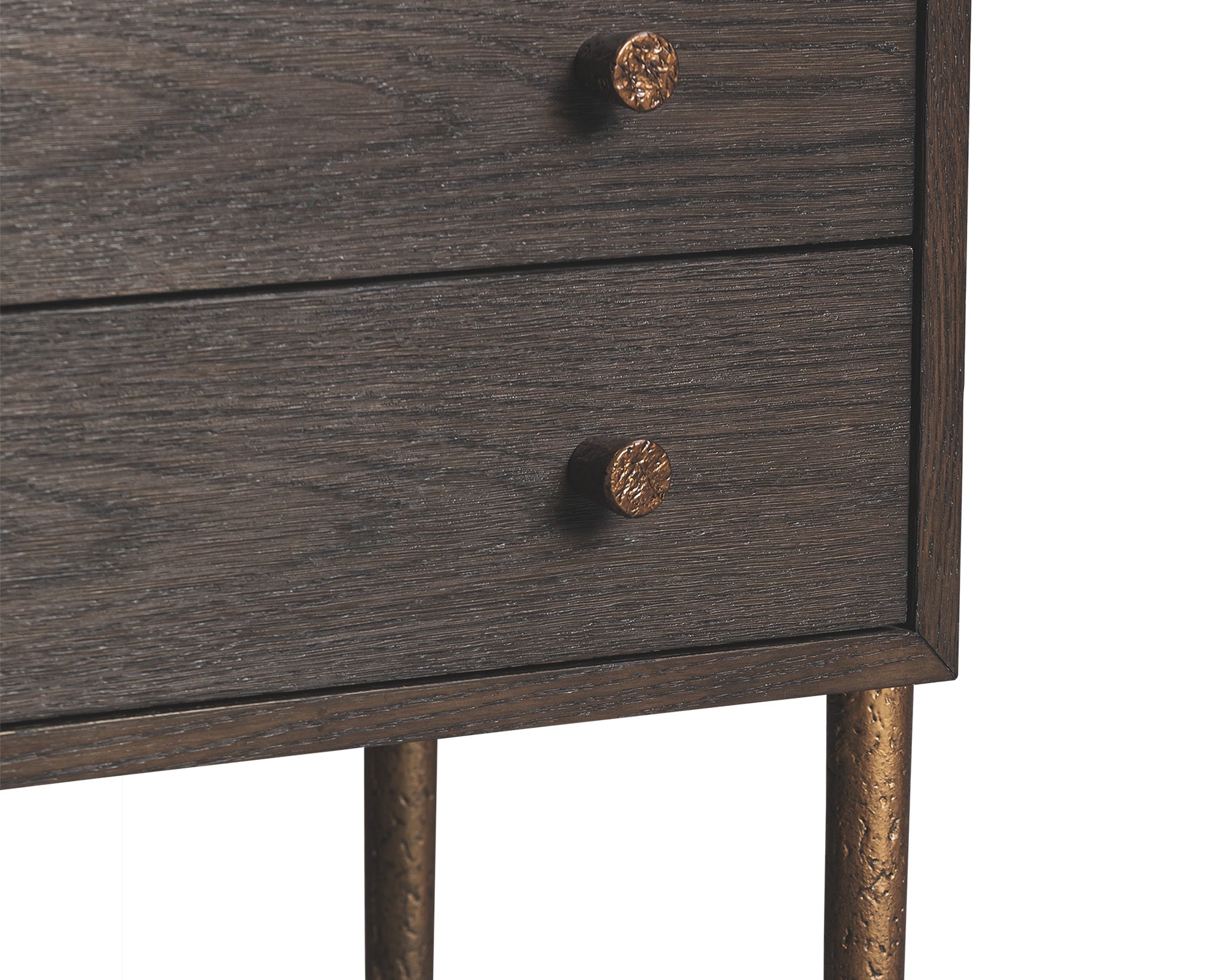 Nella Bedside Table - Dark Brushed Brown