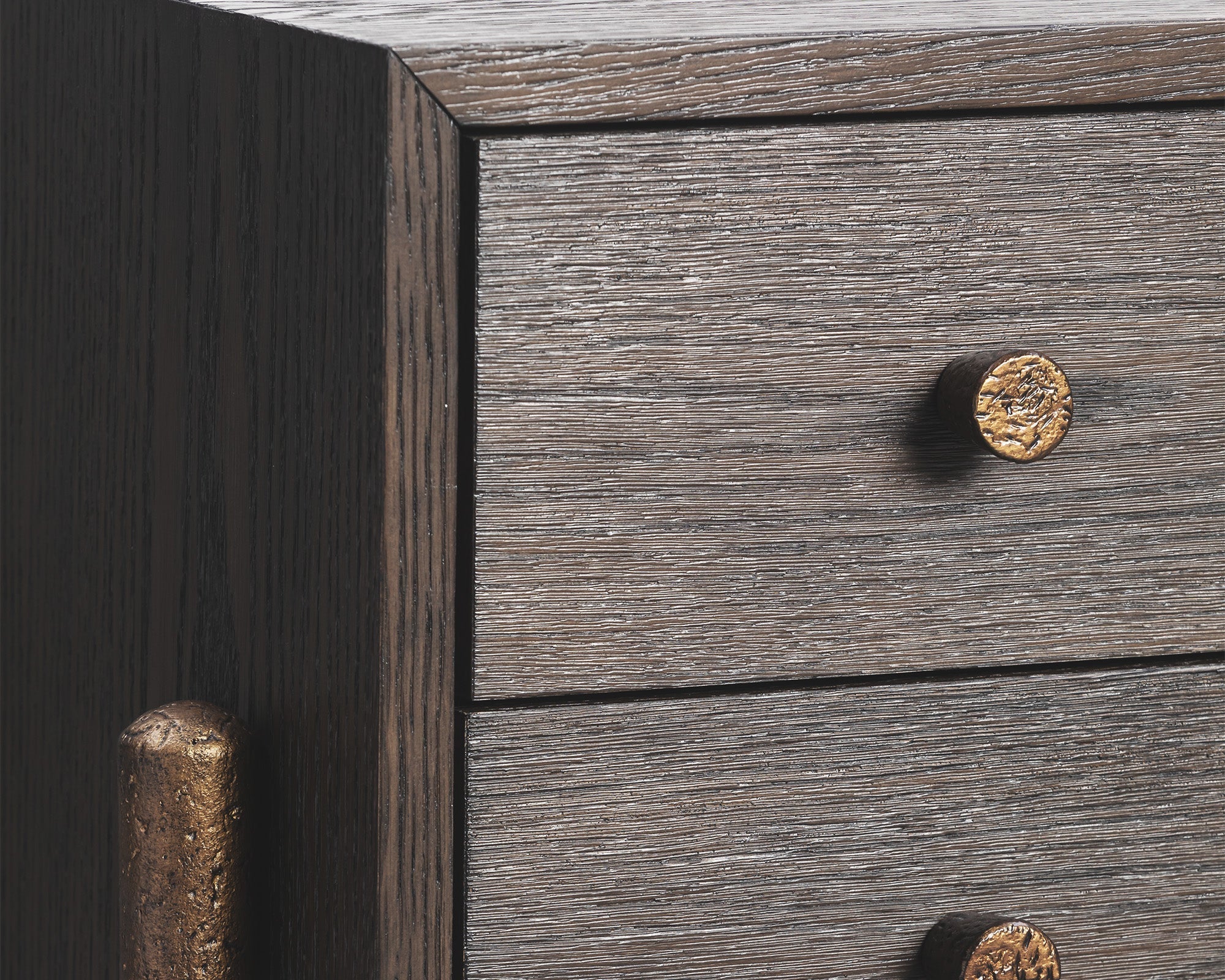 Nella Bedside Table - Dark Brushed Brown