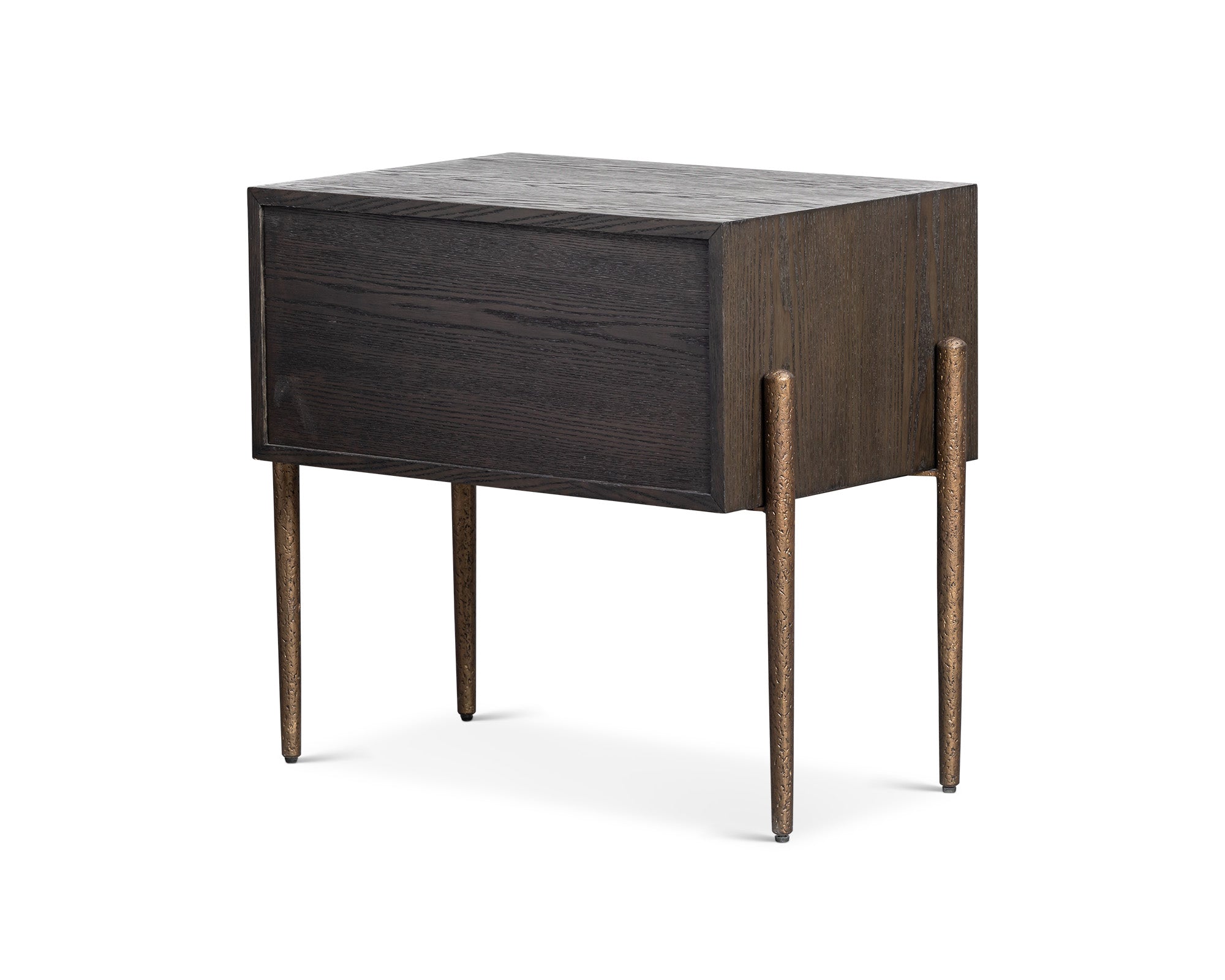 Nella Bedside Table - Dark Brushed Brown