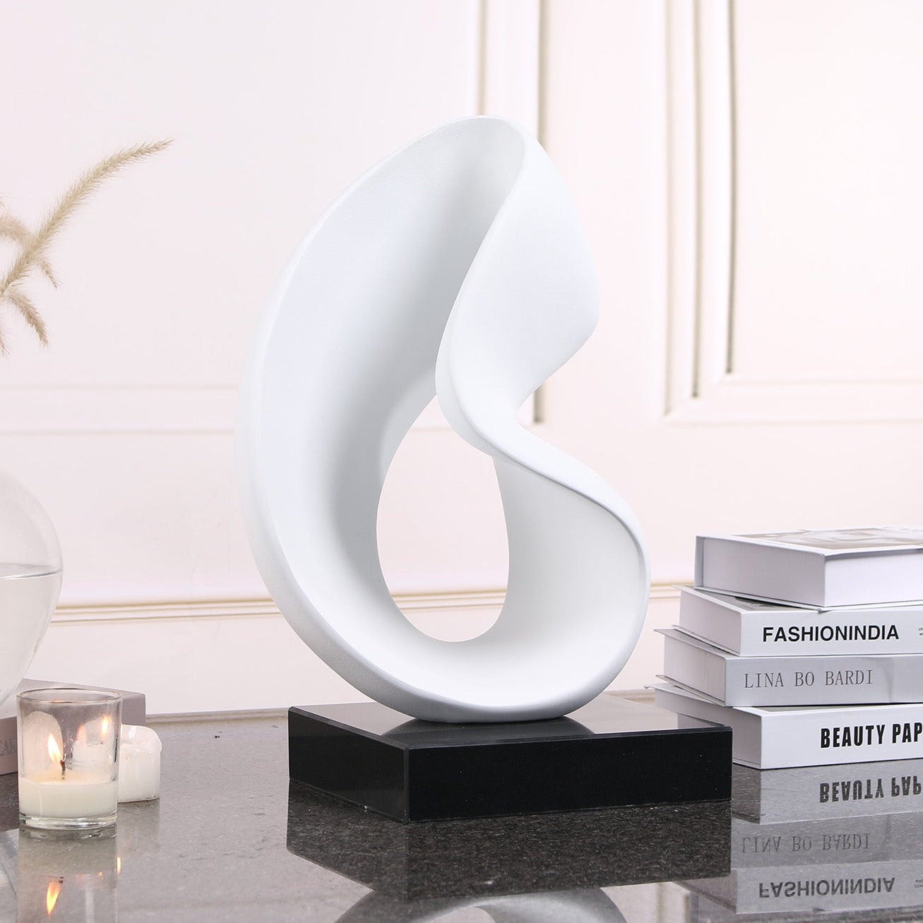 Lorenzo Black & White Abstract Sculpture