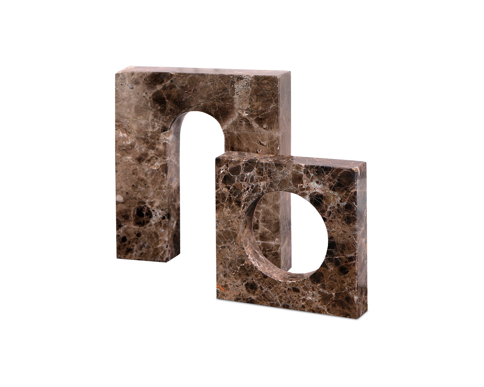Nafello Small Sculpture - Coffee Marble