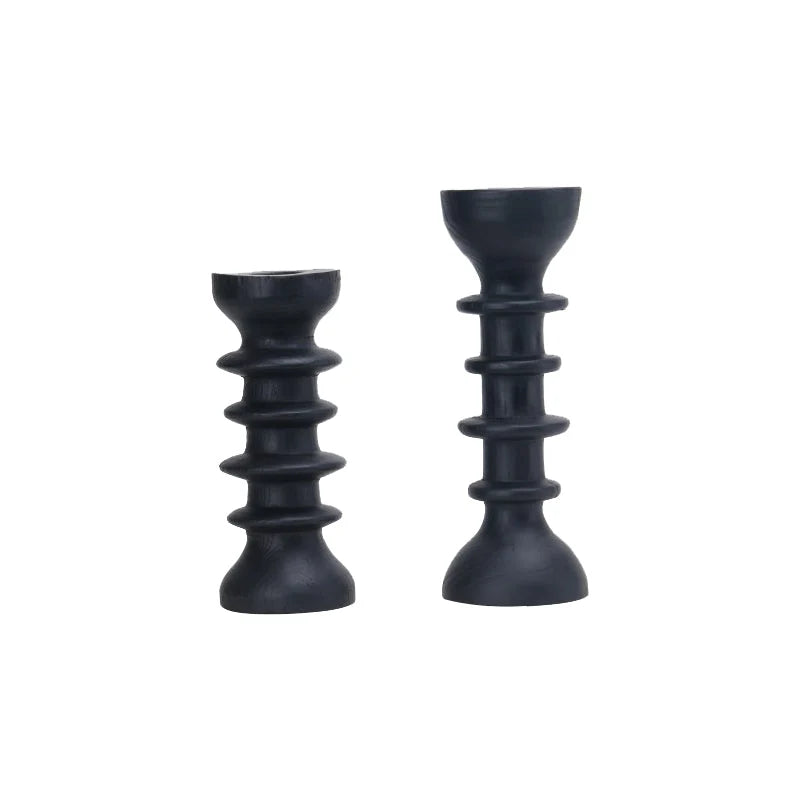 Genaro Black Resin Sphere Candle Holder