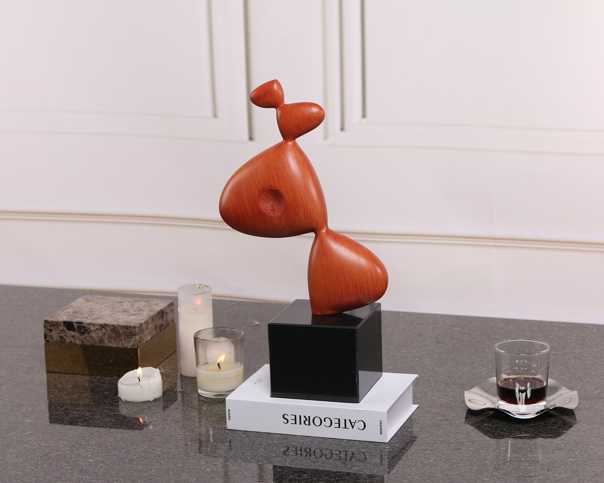 Ellia Sculpture - Red & Black
