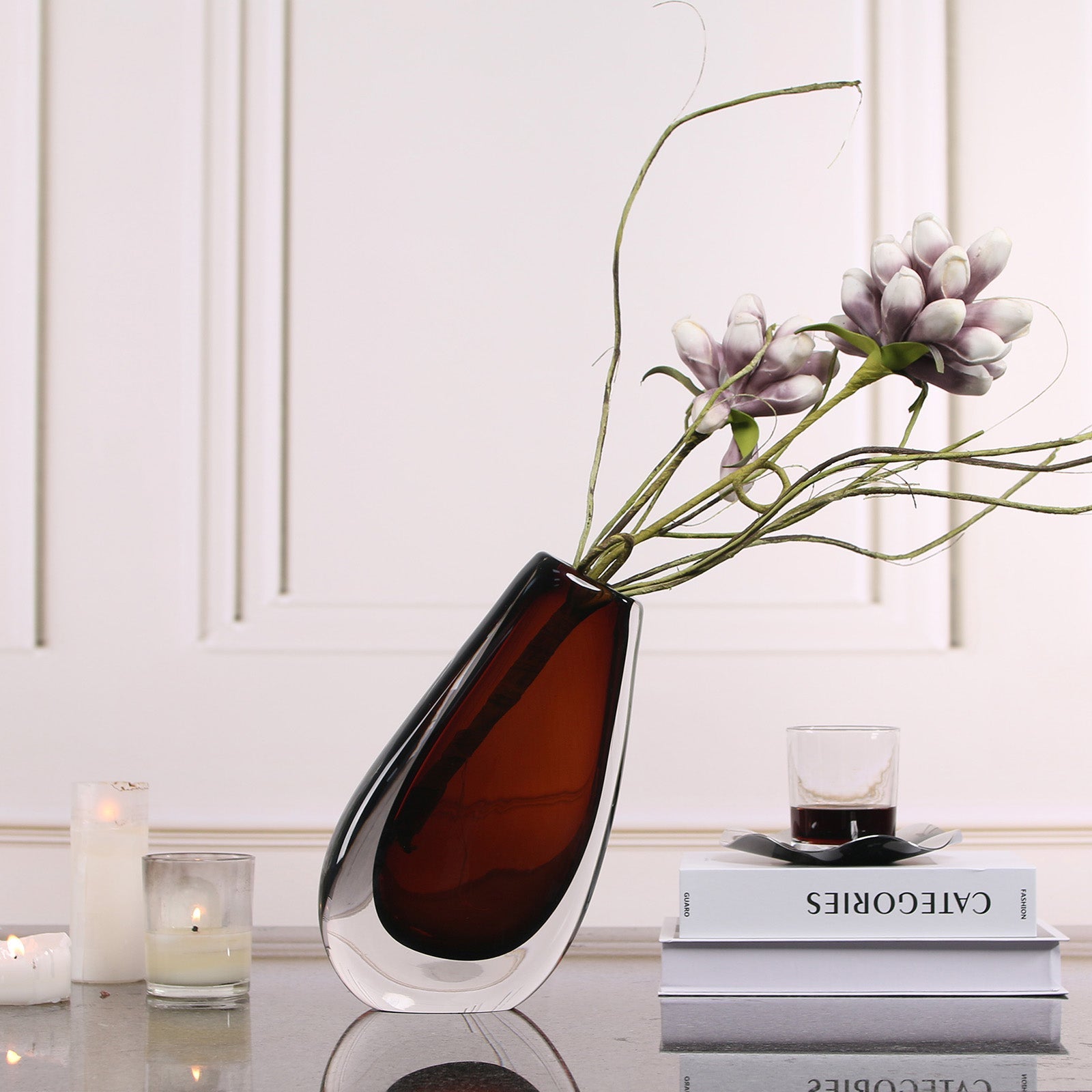 Nagita Brown Glass Vase