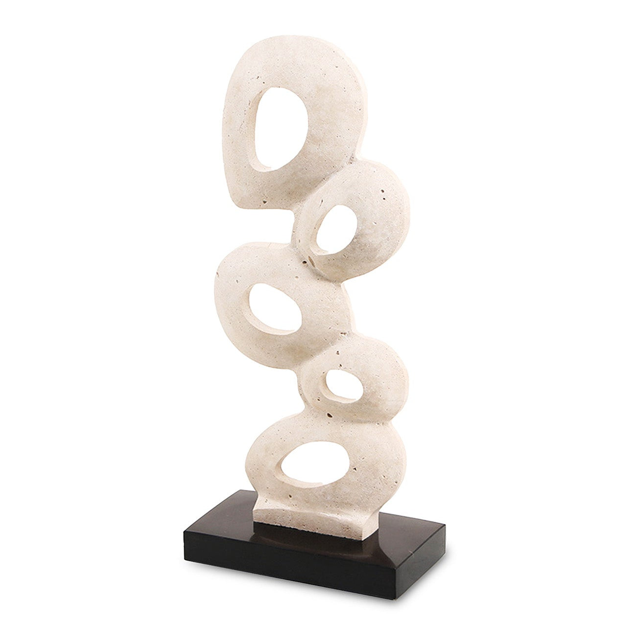 Stone Flow Beige & Black Marble Sculpture