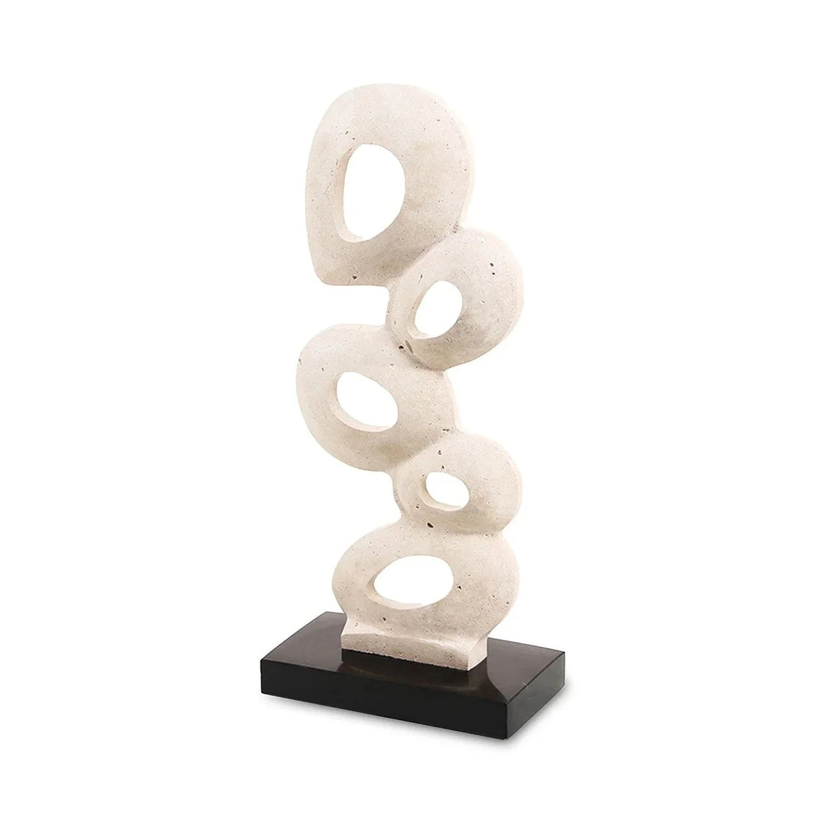 Stone Flow Beige & Black Marble Sculpture