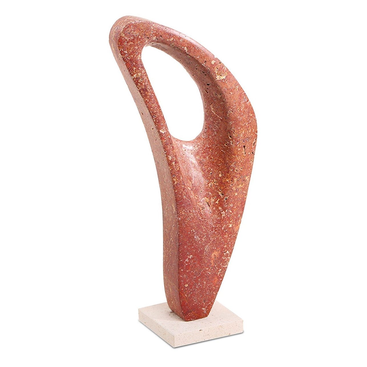 Arcadia Red Marble & Beige Travertine Sculpture