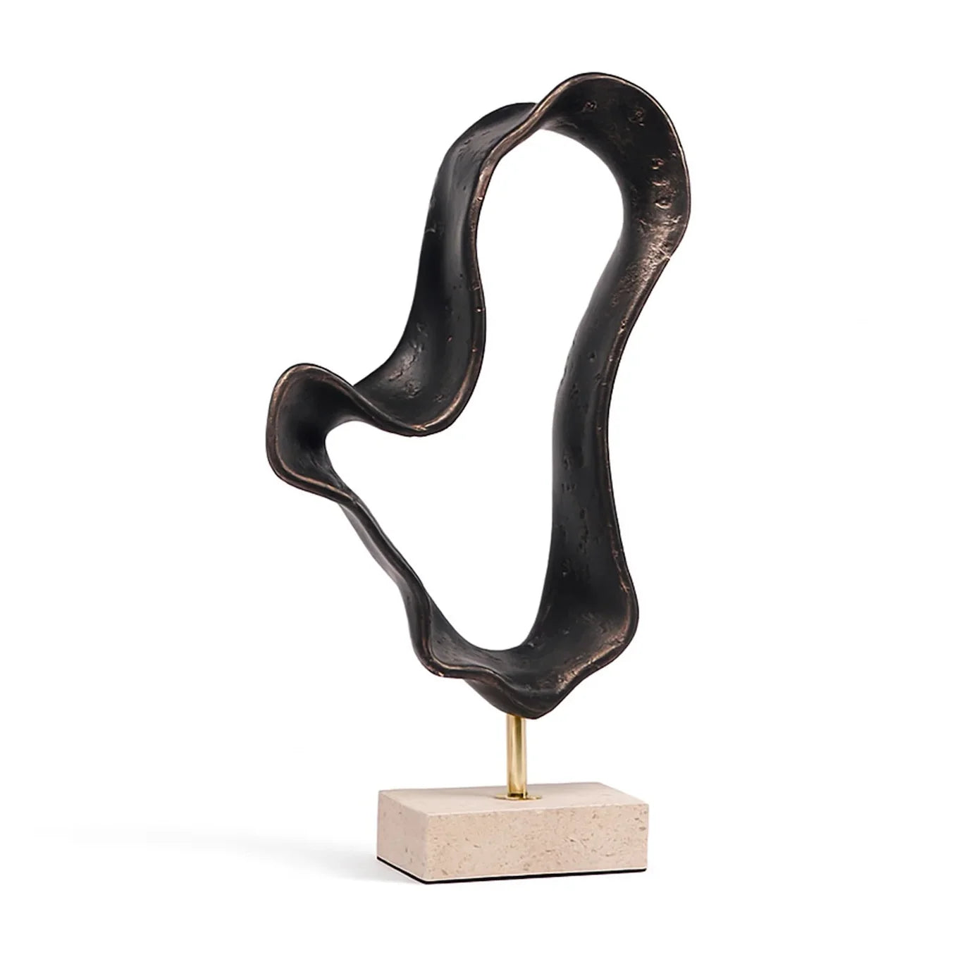 Ondra Dark Bronze Resin & Cream Marble Sculpture
