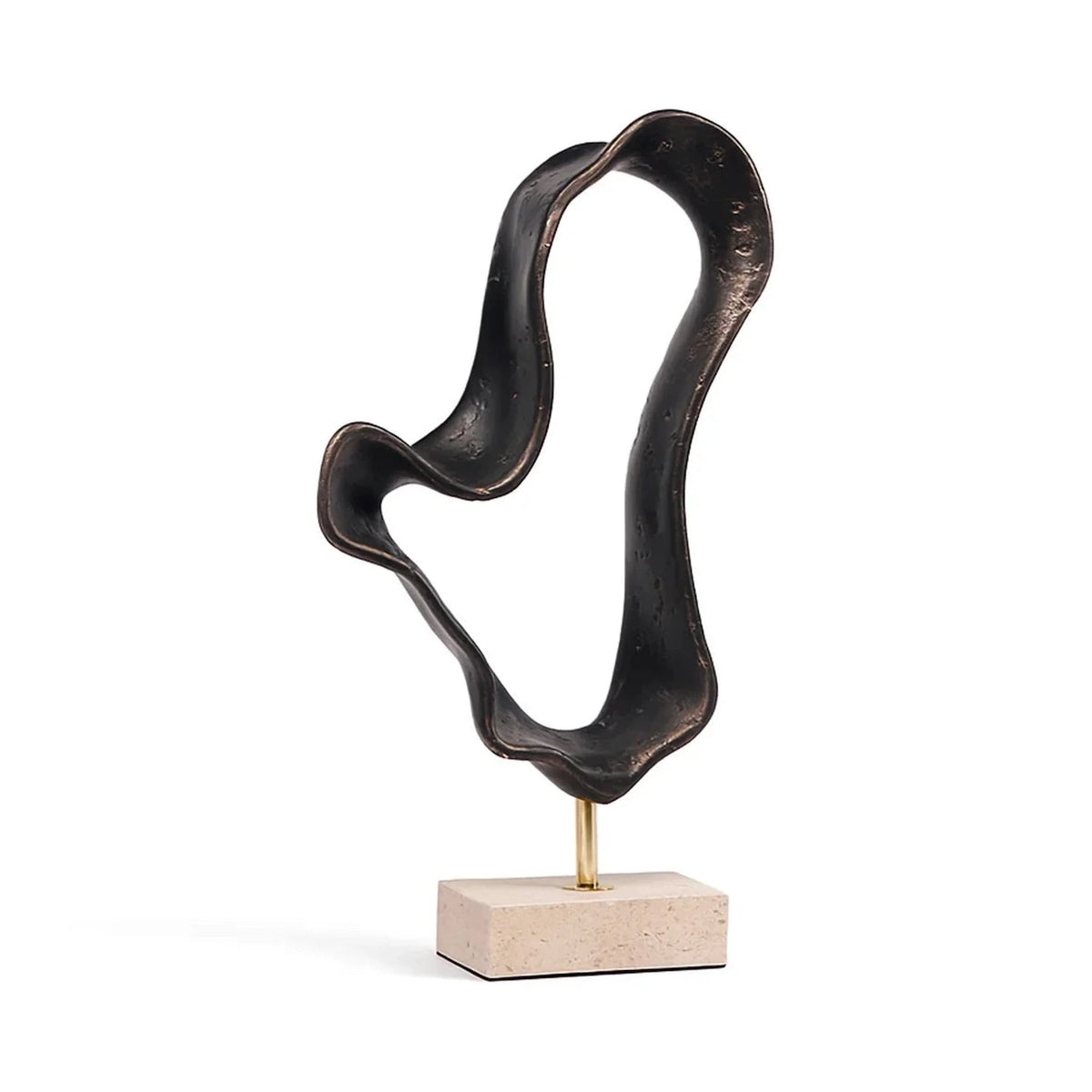 Ondra Dark Bronze Resin & Cream Marble Sculpture
