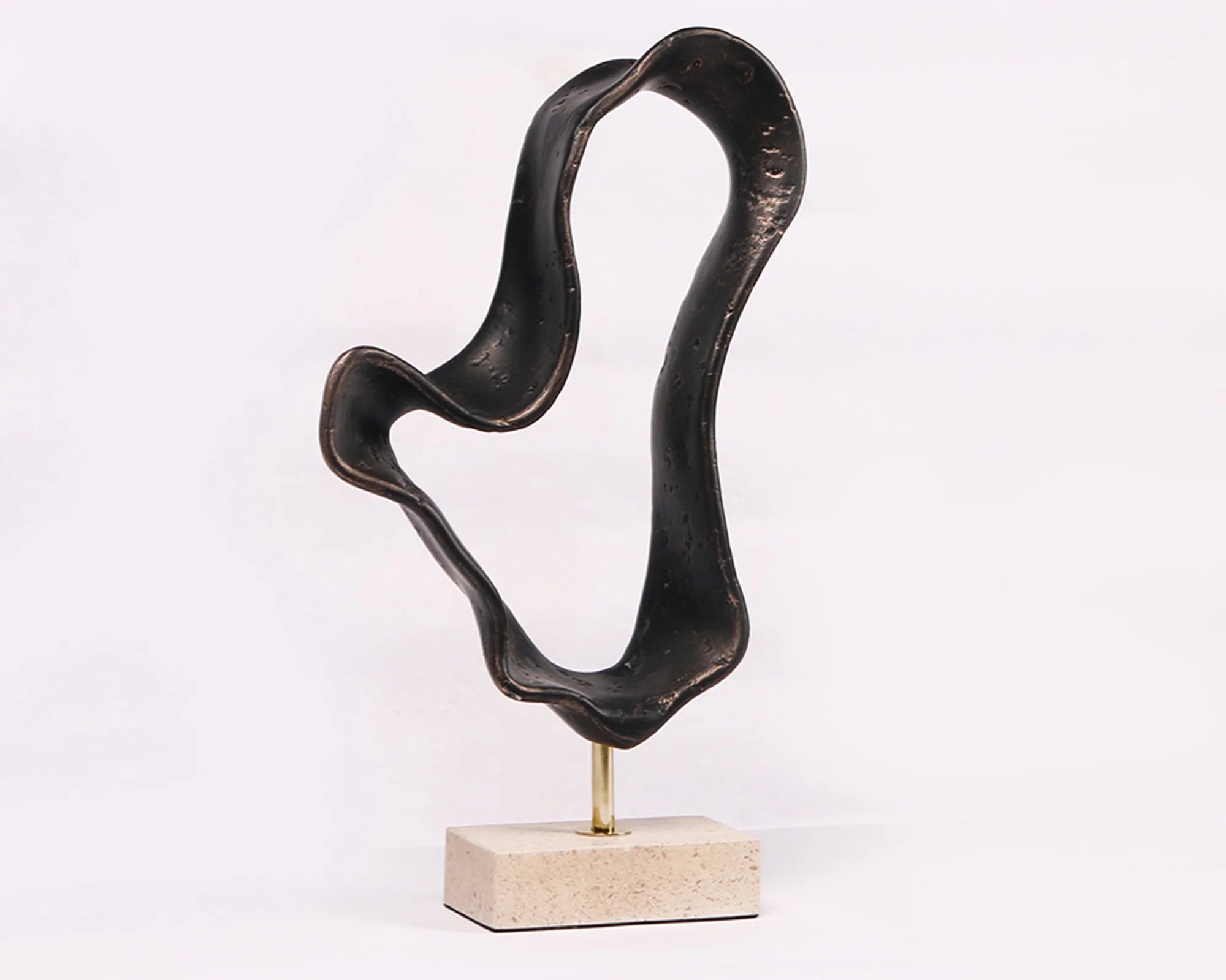 Ondra Dark Bronze Resin & Cream Marble Sculpture