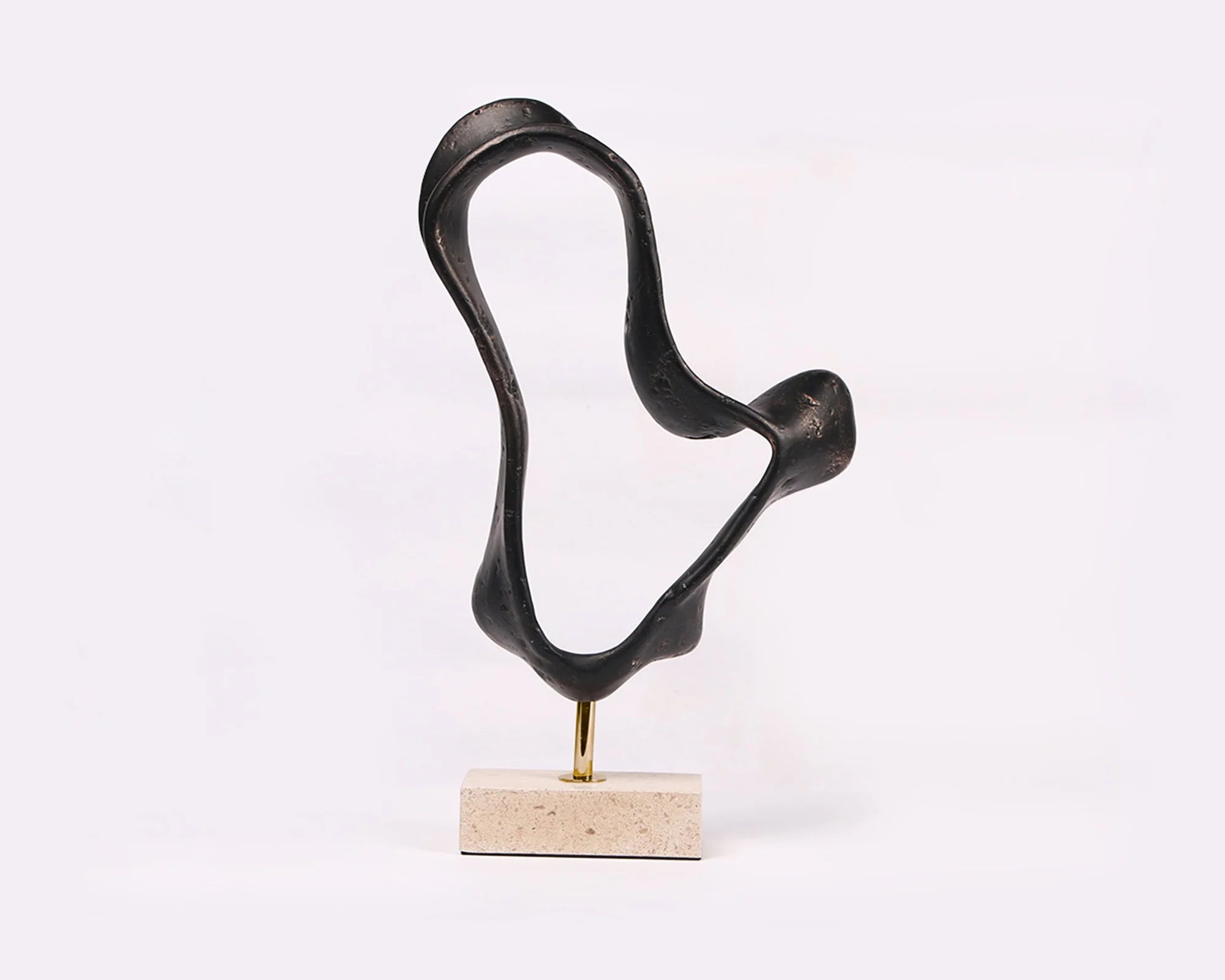 Ondra Dark Bronze Resin & Cream Marble Sculpture