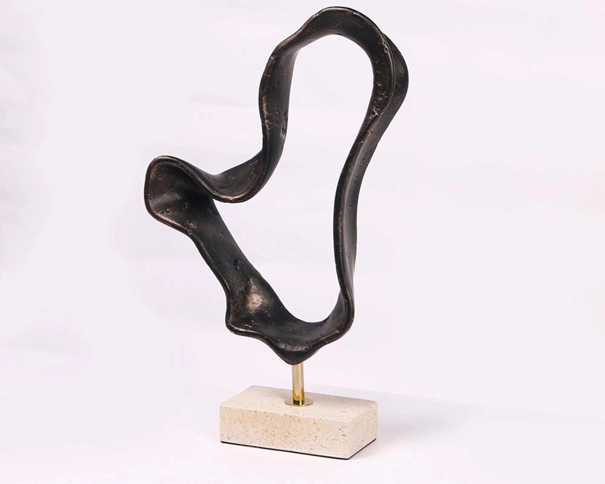 Ondra Dark Bronze Resin & Cream Marble Sculpture
