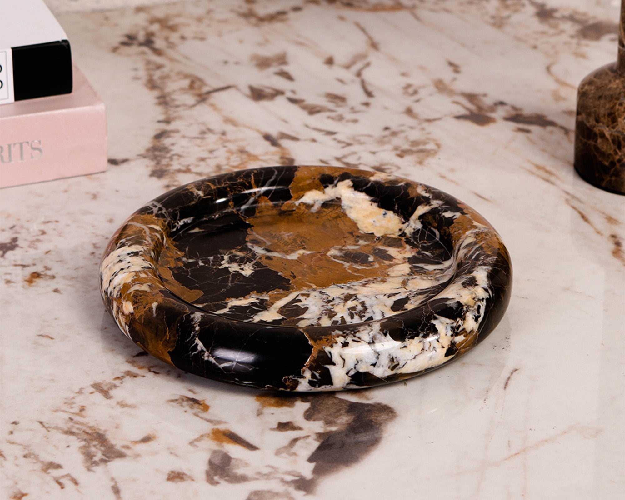 Ophira Black & Gold Marble Tray