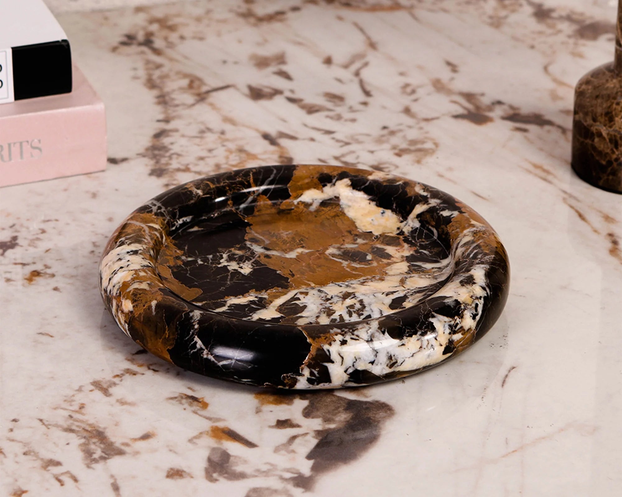 Ophira Black & Gold Marble Tray