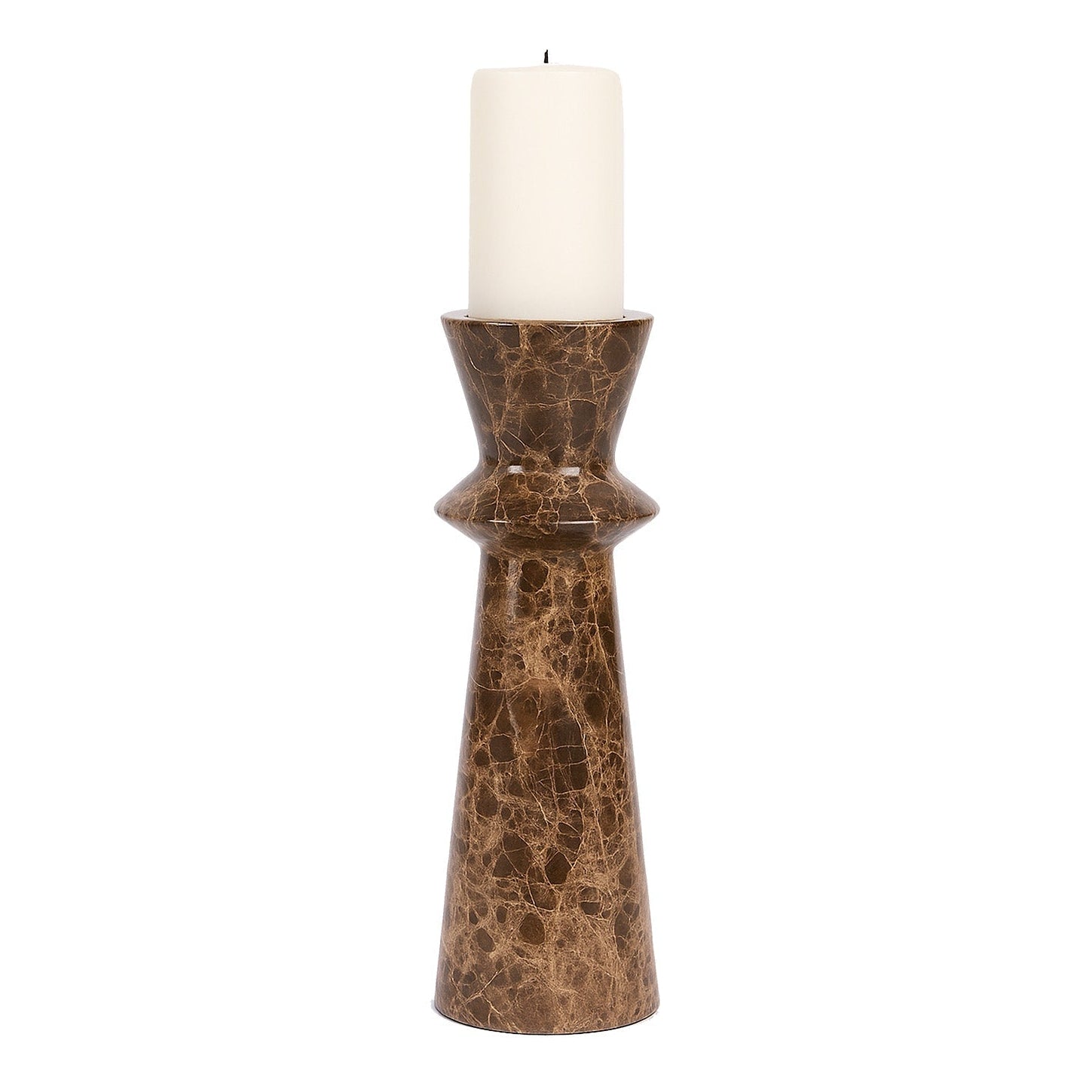 Melora Dark Brown Marble Candle Holder