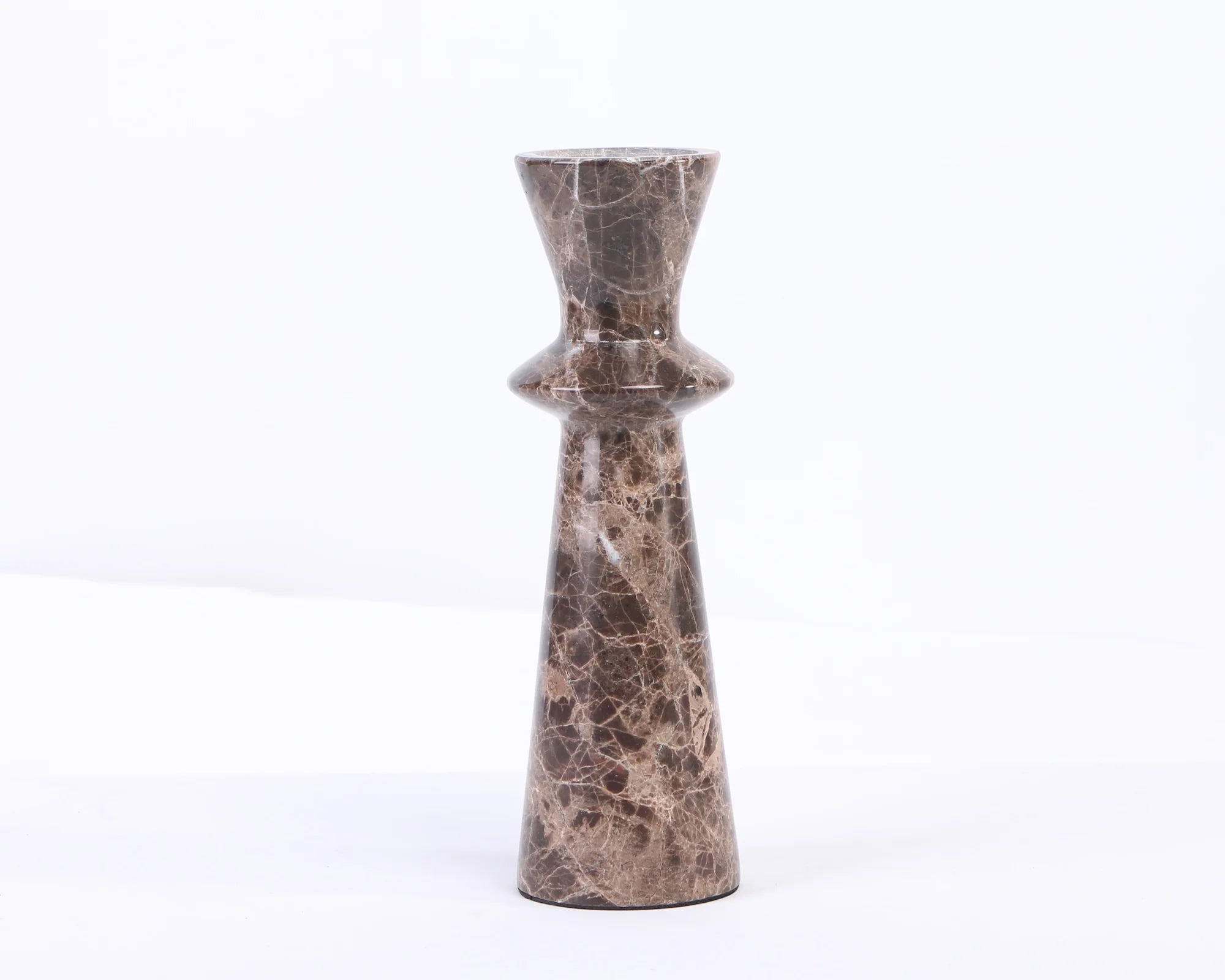 Melora Dark Brown Marble Candle Holder