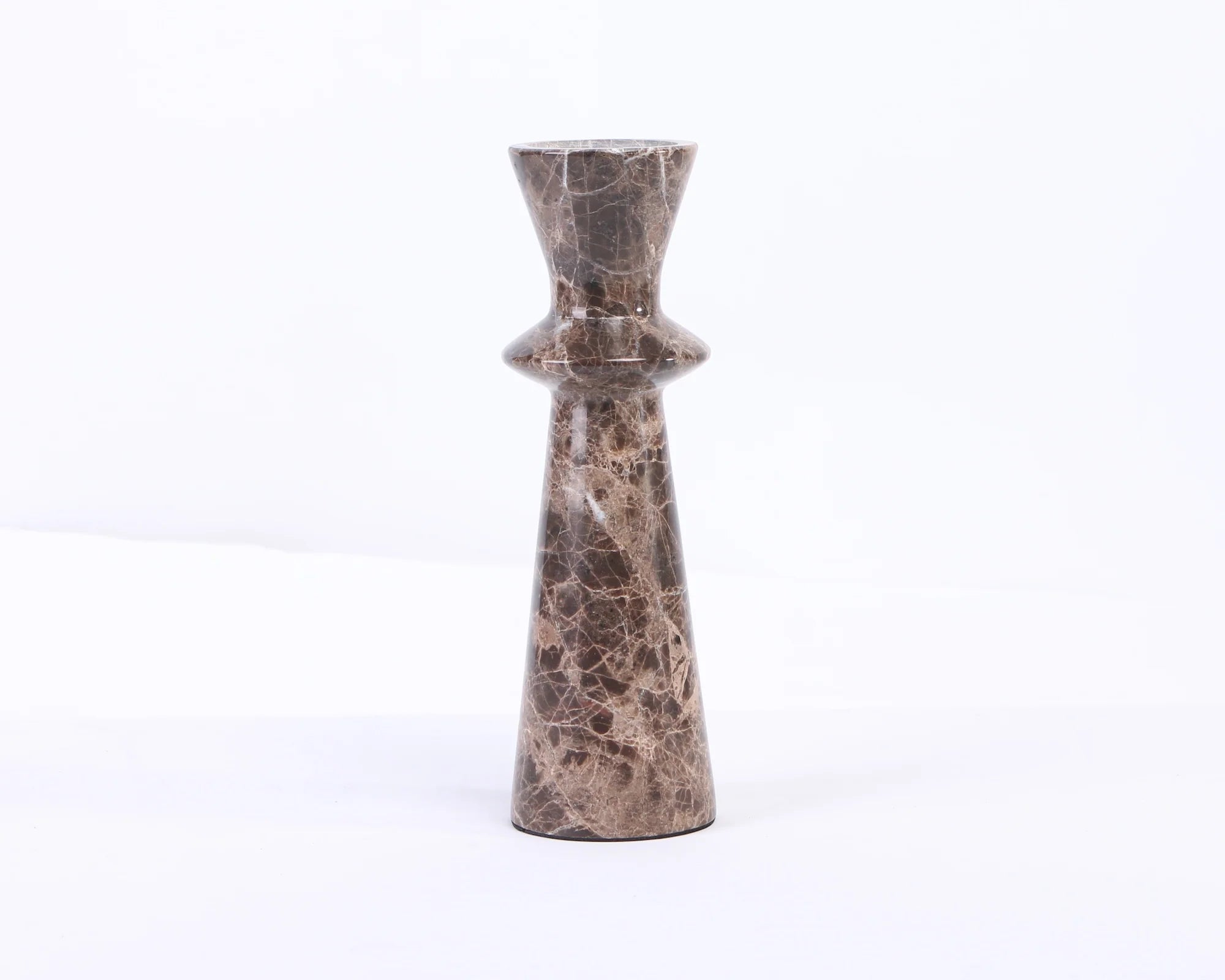 Melora Dark Brown Marble Candle Holder
