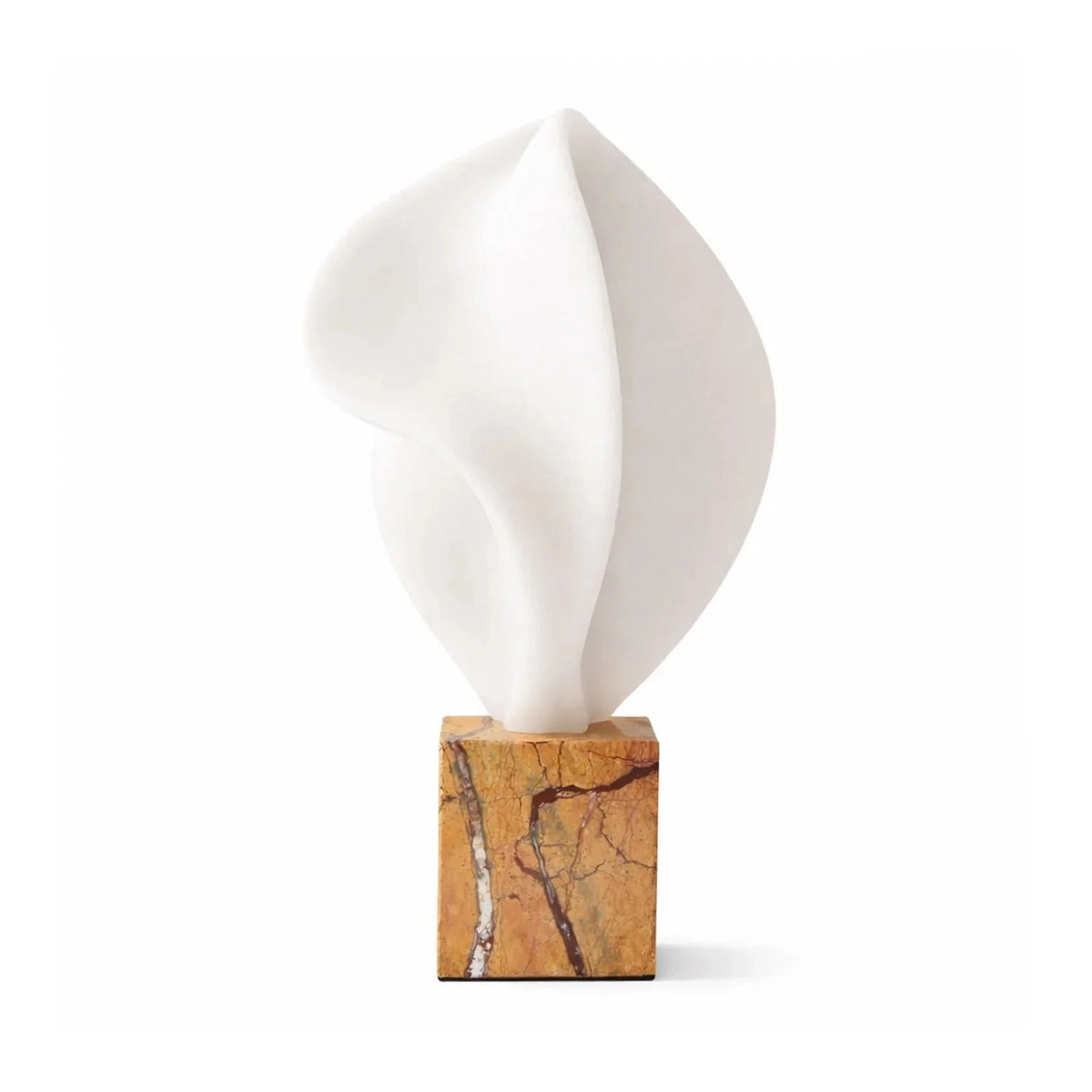 Calla White Marble Effect Resin Sculpture