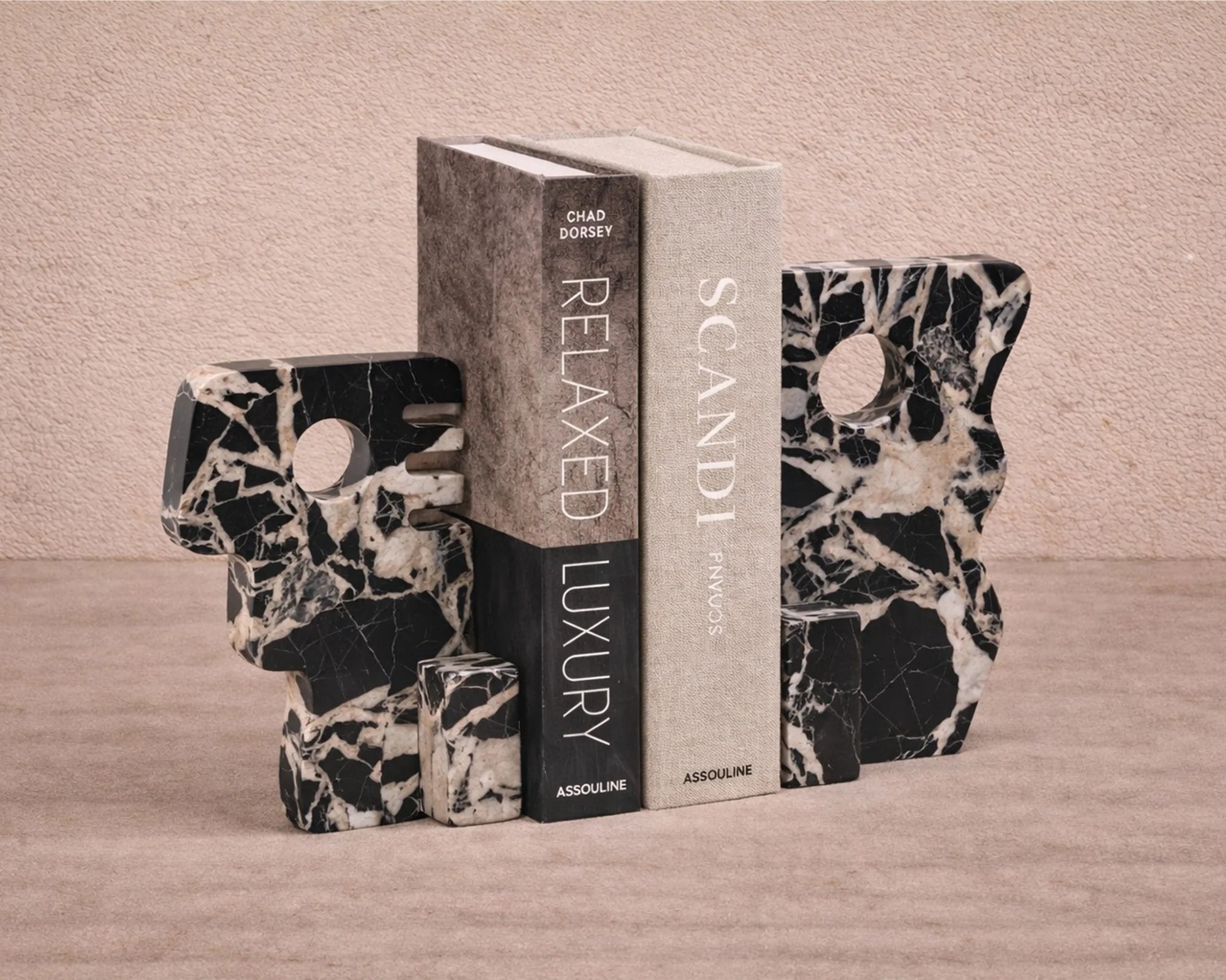 Cortex Black Marble Bookends