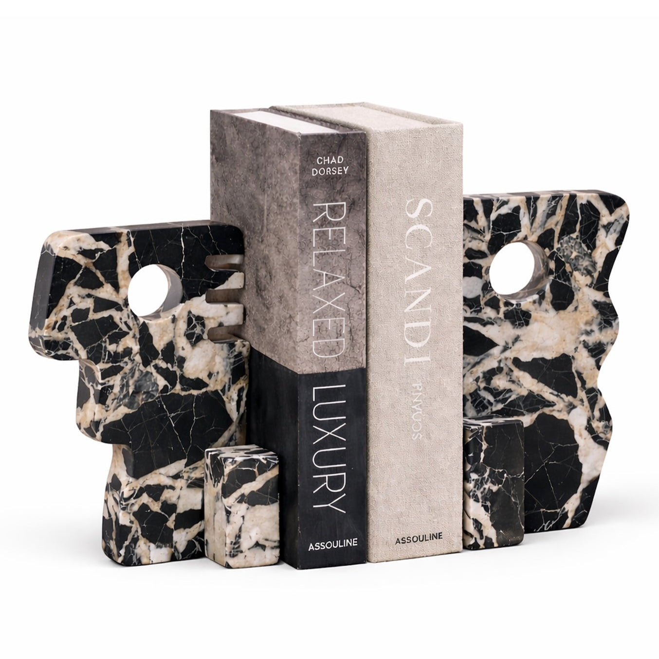 Cortex Black Marble Bookends