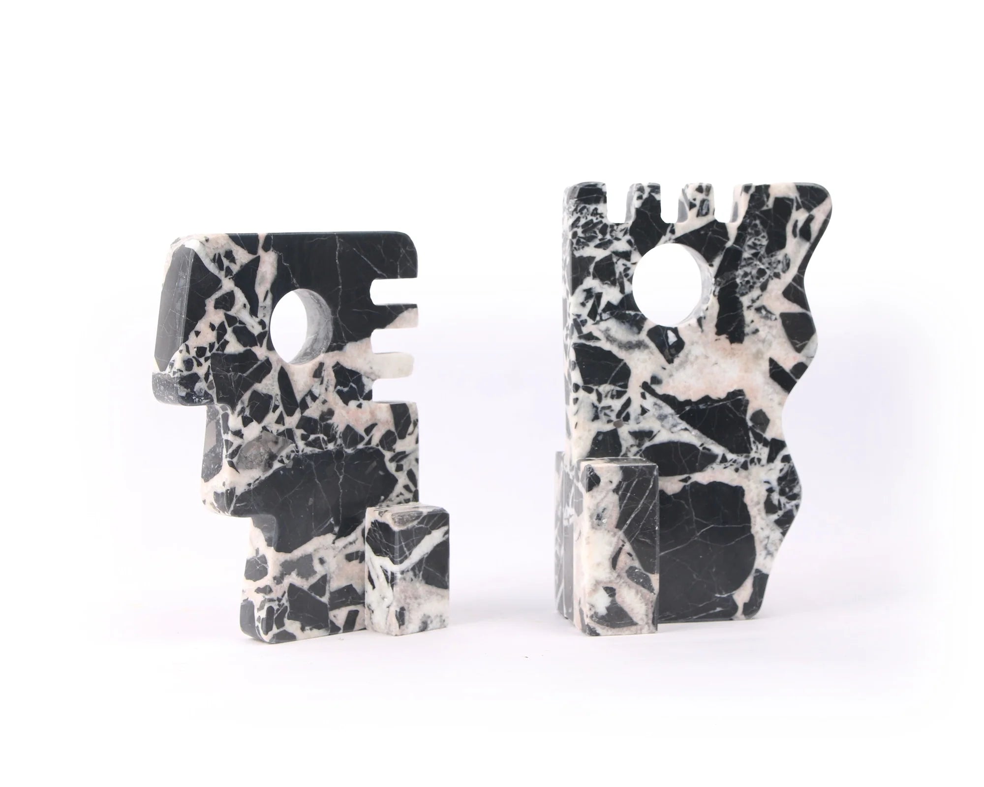 Cortex Black Marble Bookends