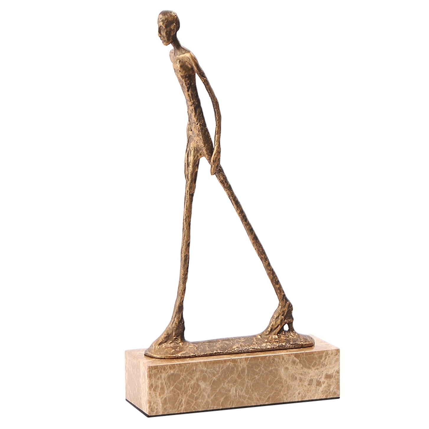 Stride Gold Bronze & Marble Sculpture