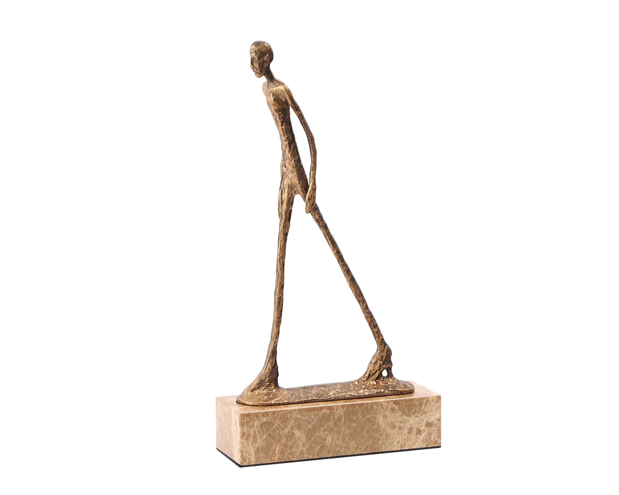 Stride Gold Bronze & Marble Sculpture