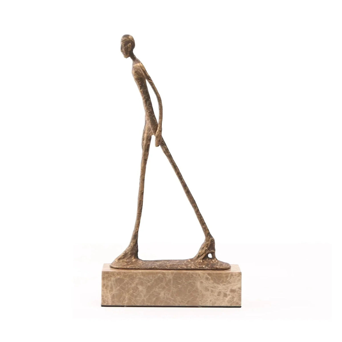 Stride Gold Bronze & Marble Sculpture