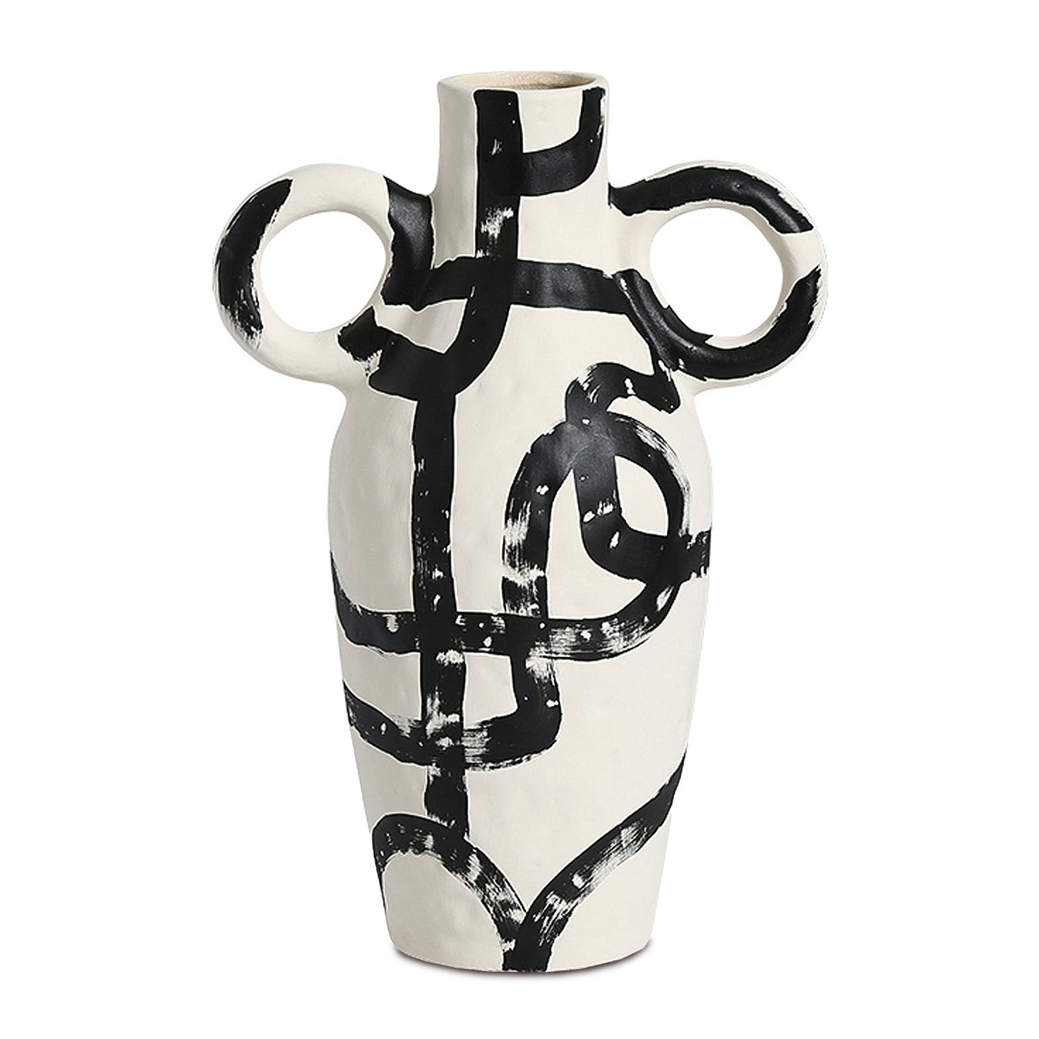 Yang White & Black Ceramic Vase