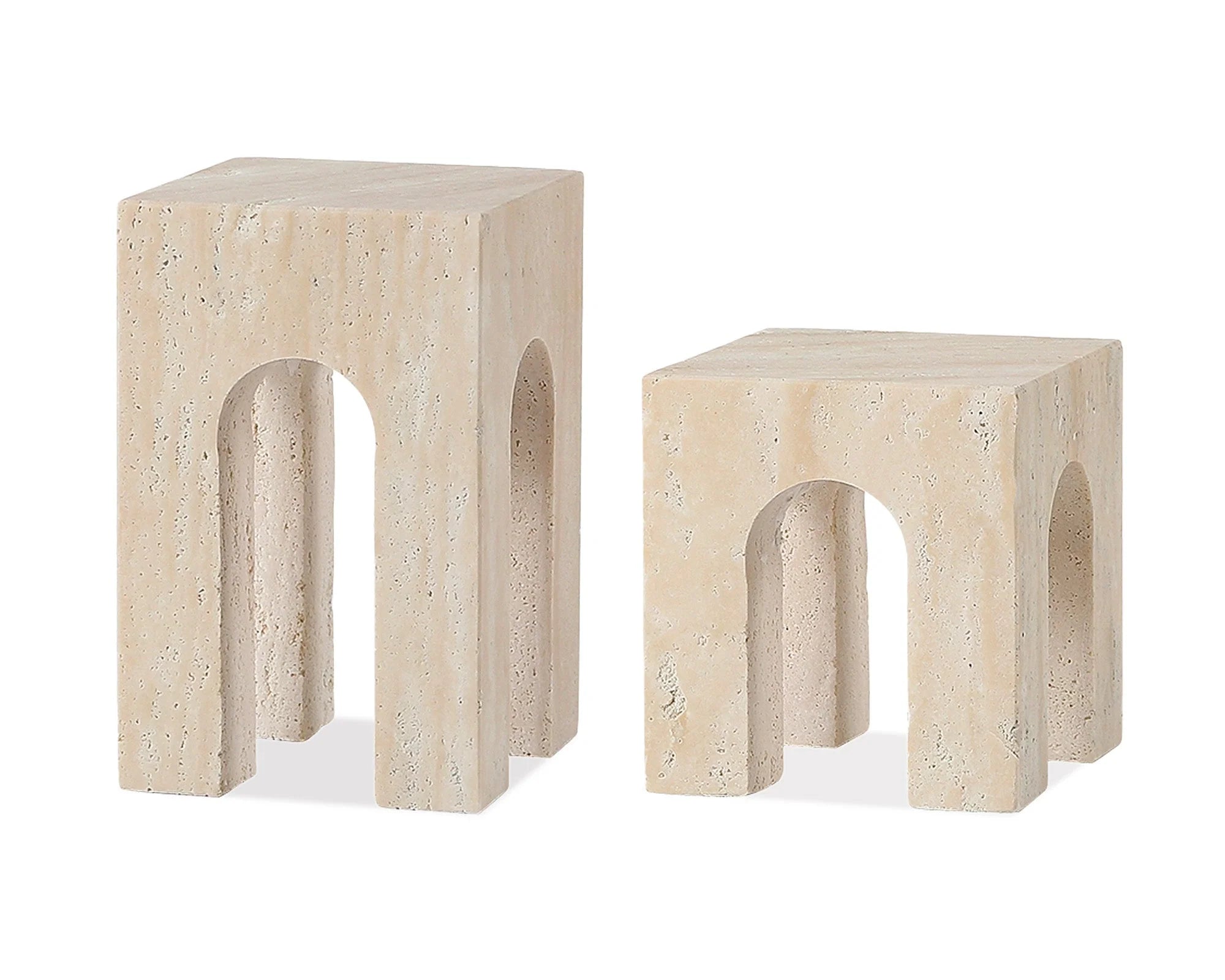 Porte Large Beige Travertine Arch Sculpture