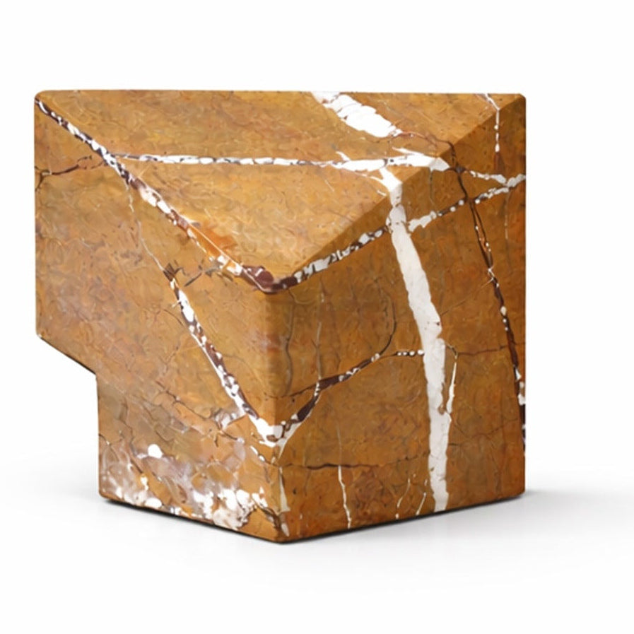 Dora Brown Natural Marble Geometric Sculpture