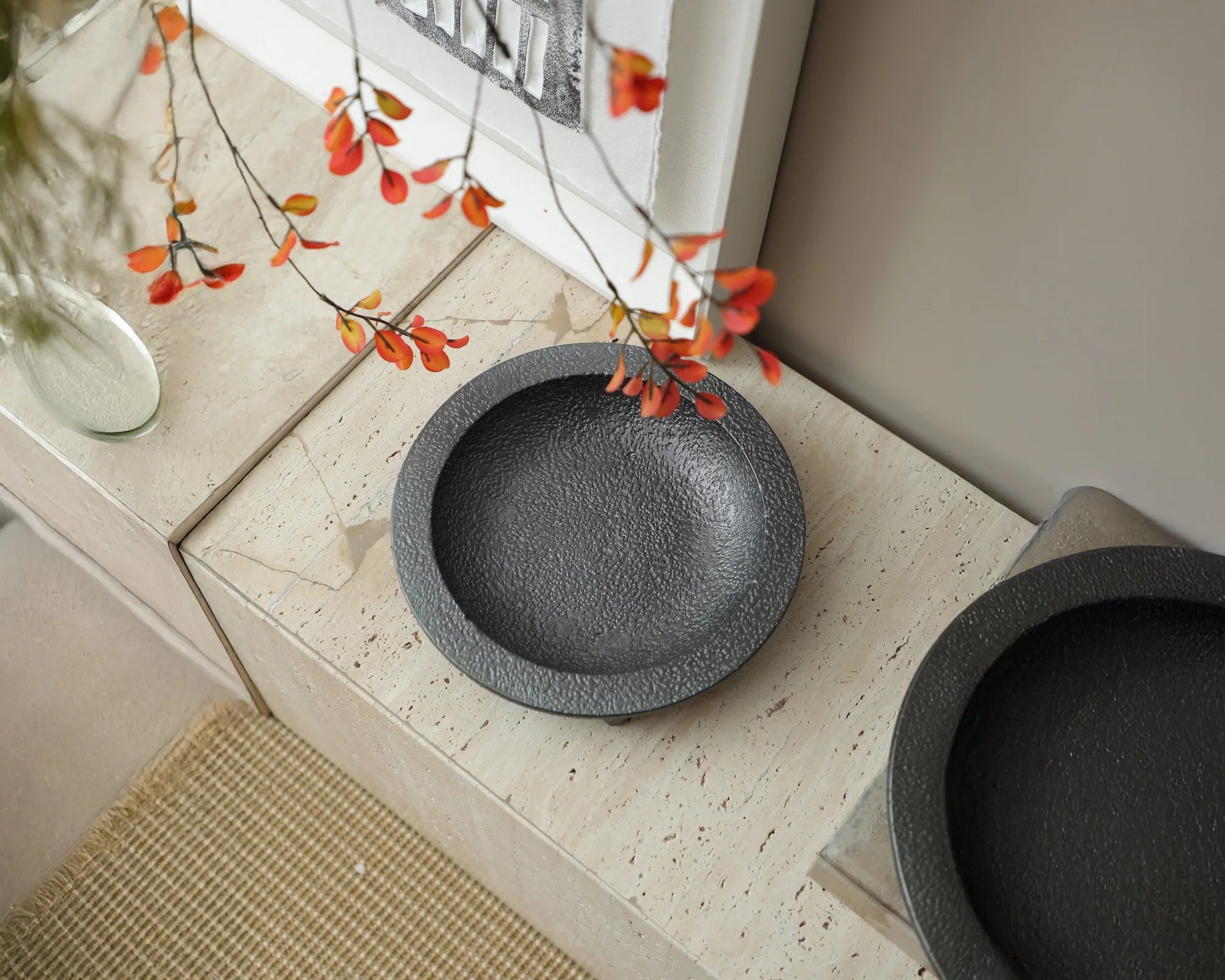 Siro Black Cement Decorative Plate