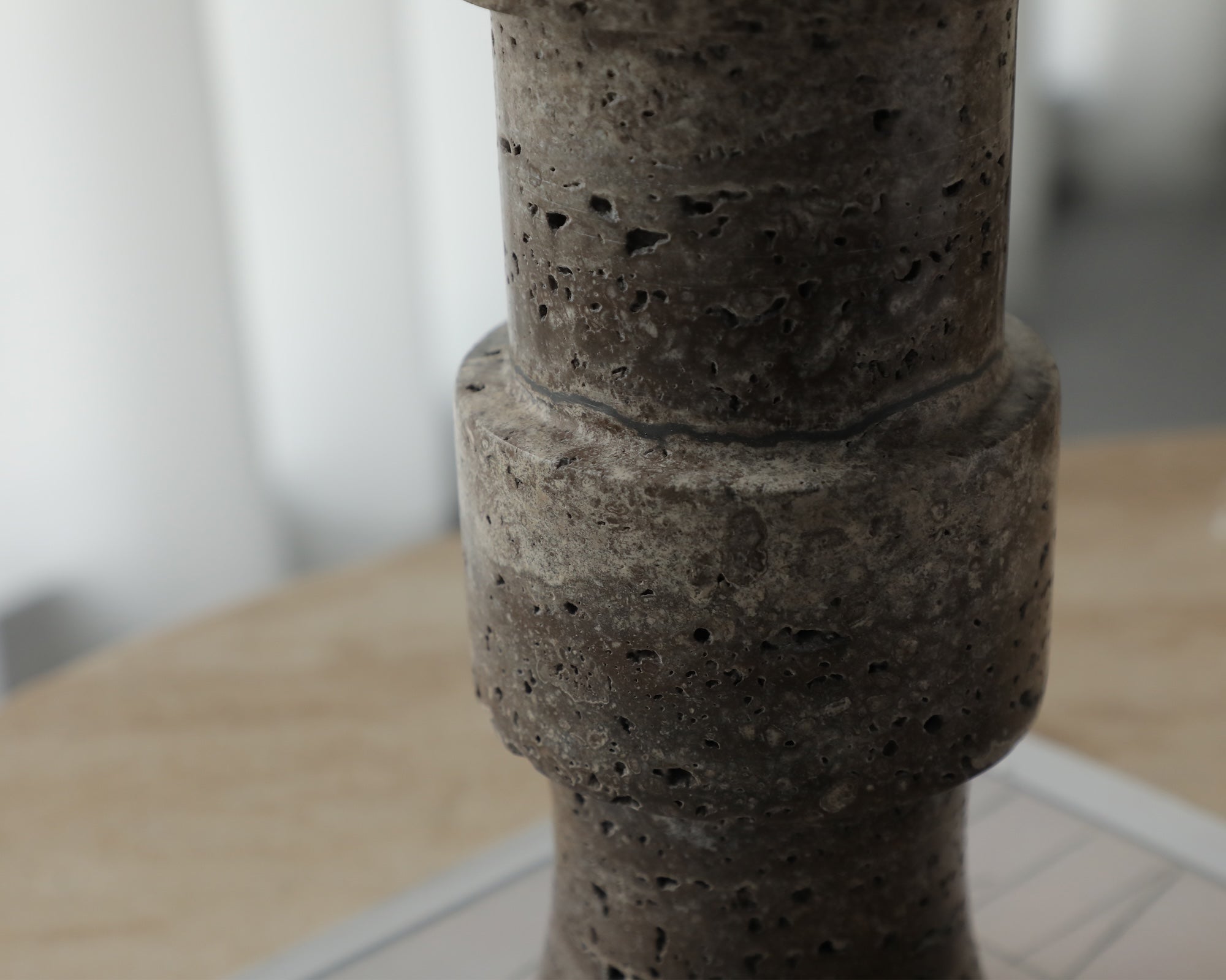 Tasso Candle Holder - Dark Brown Marble