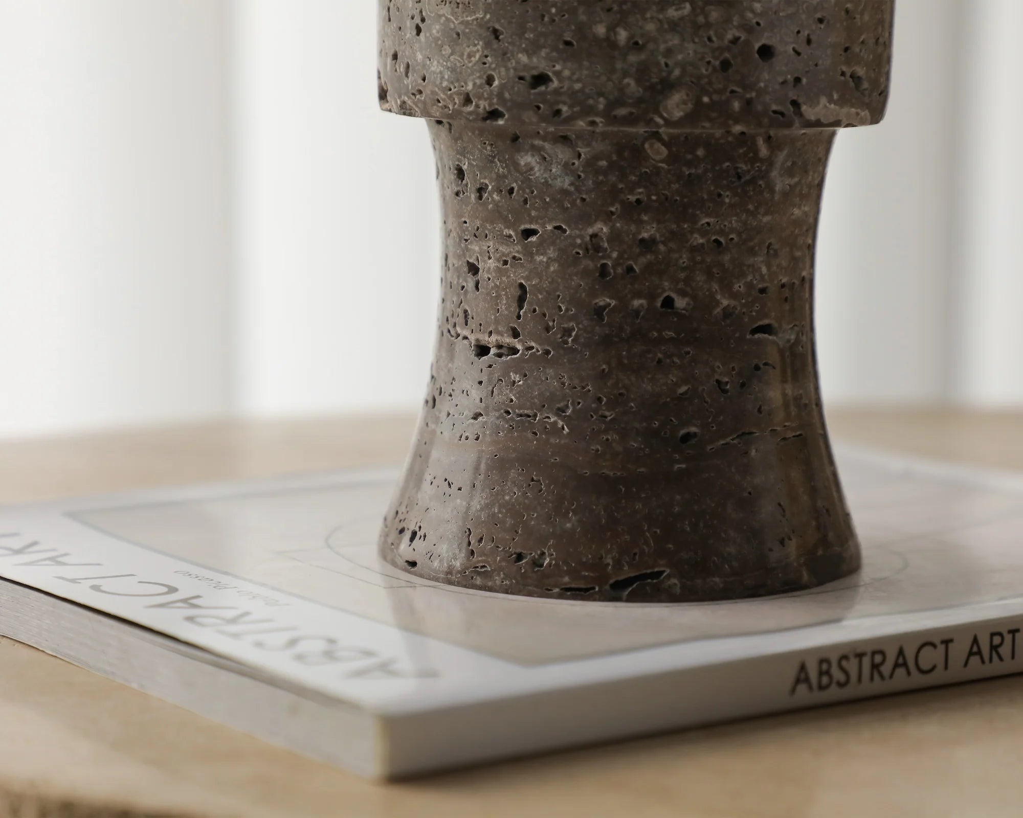 Tasso Dark Brown Marble Candle Holder