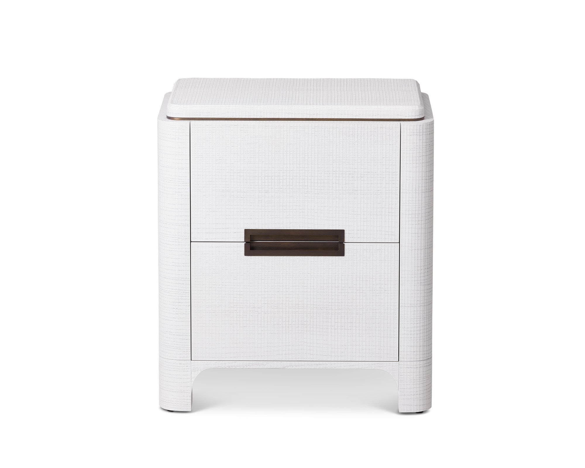 Vitros Bedside Table -  Saw Cut Oak & Antique Brass