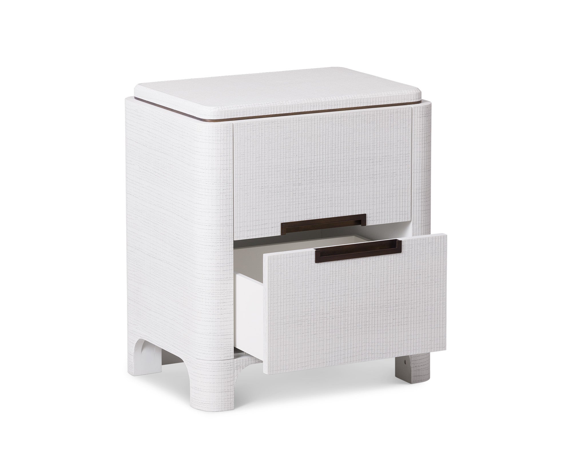 Vitros Bedside Table -  Saw Cut Oak & Antique Brass