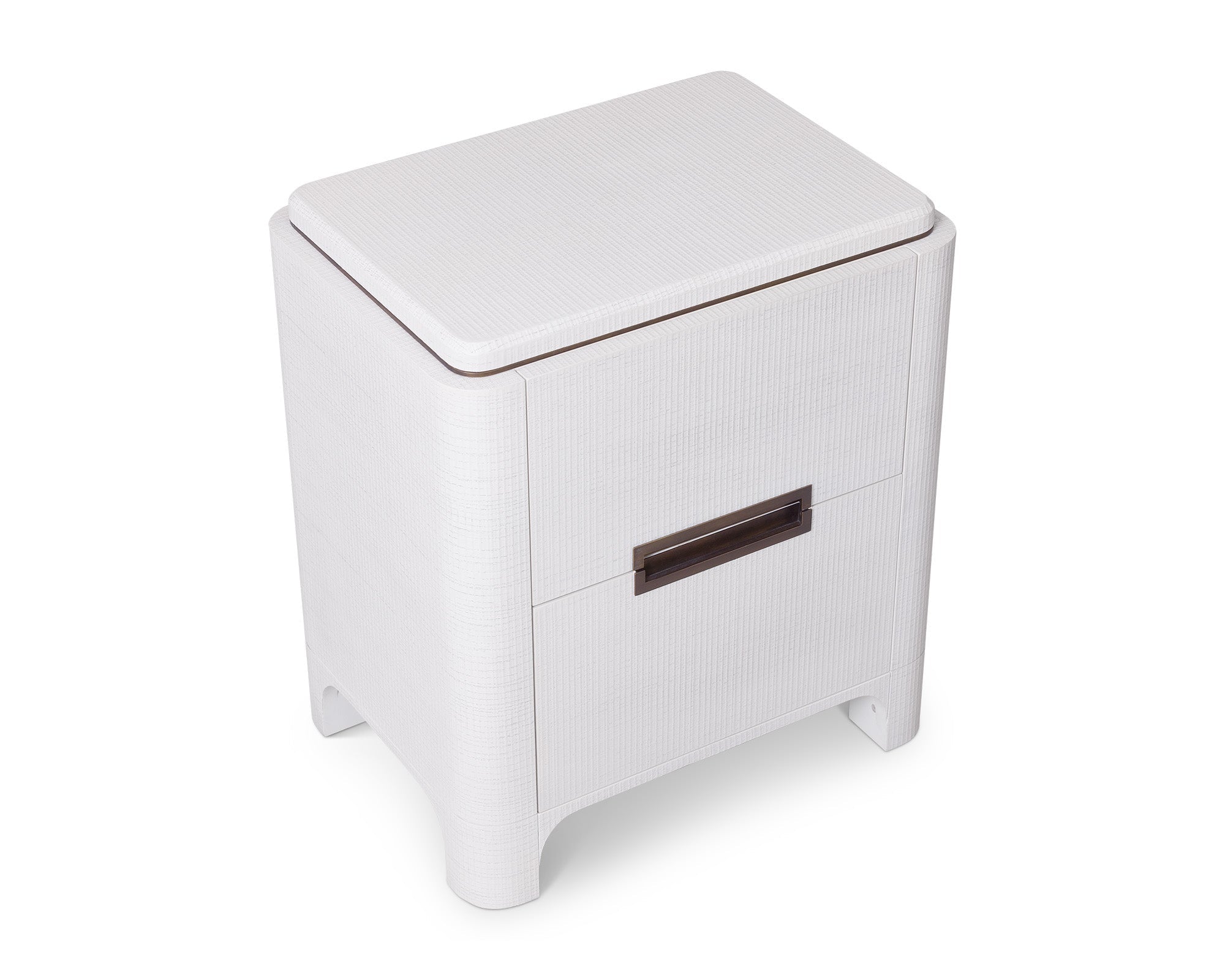 Vitros Bedside Table -  Saw Cut Oak & Antique Brass