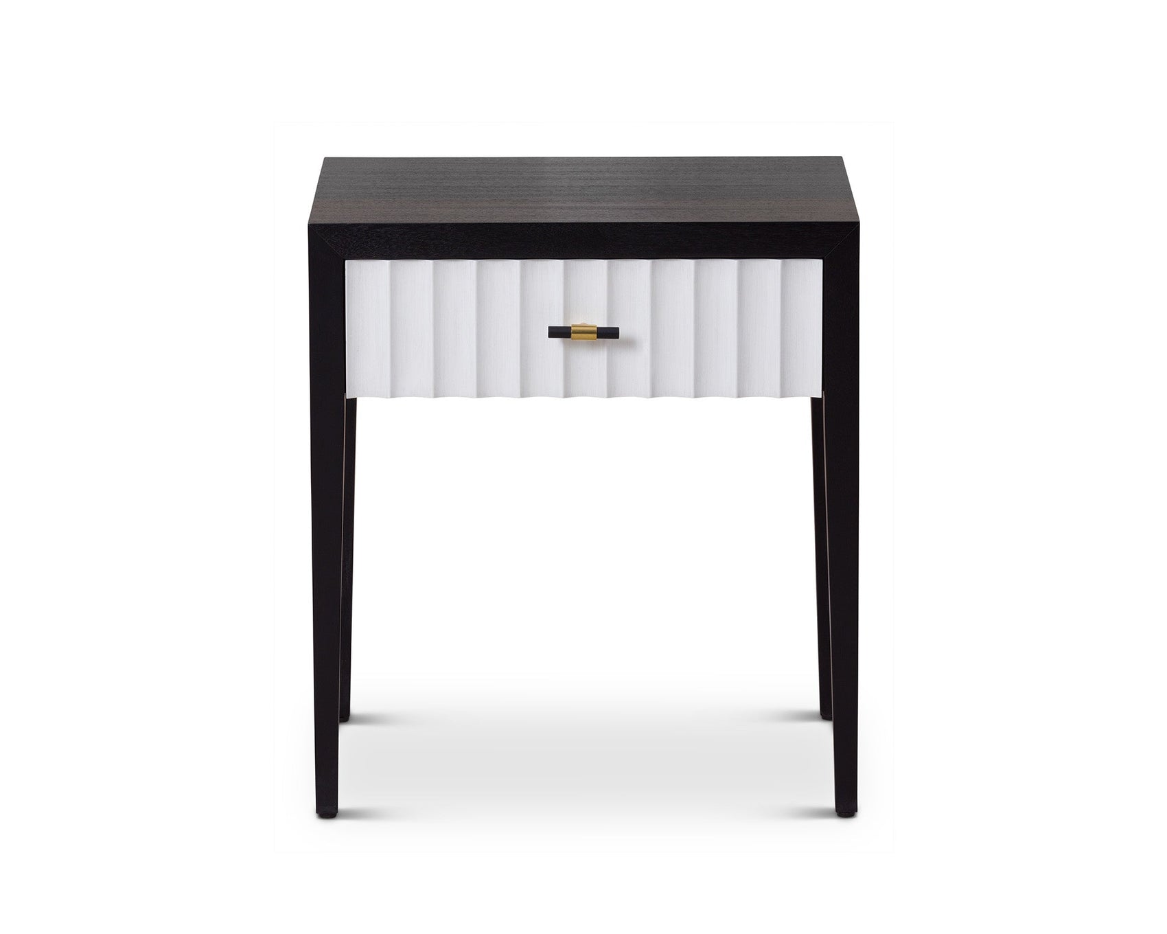 Malibu 1 Drawer Black Wood Bedside Table