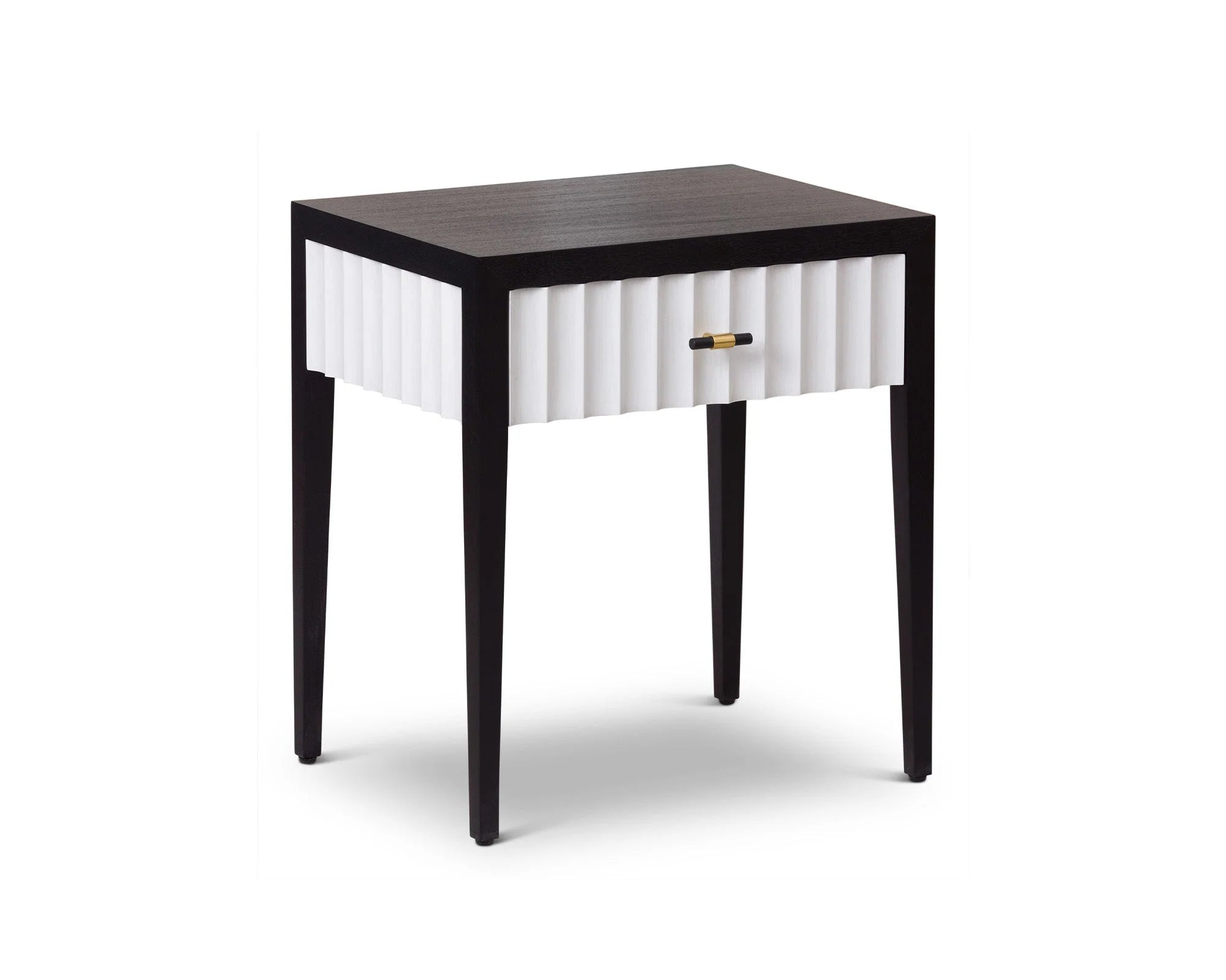 Malibu 1 Drawer Black Wood Bedside Table