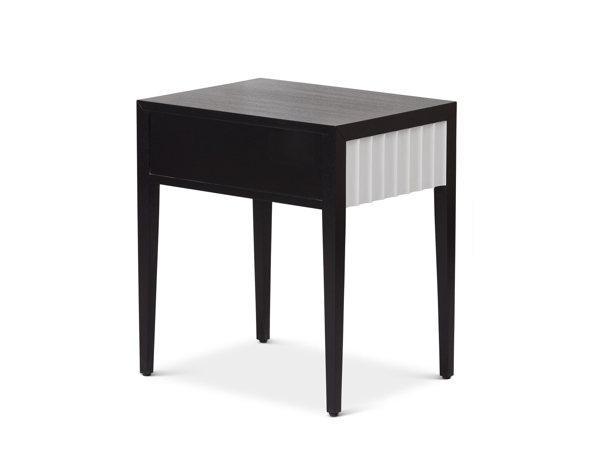 Malibu Bedside Table 1 Drawer - Black Wood