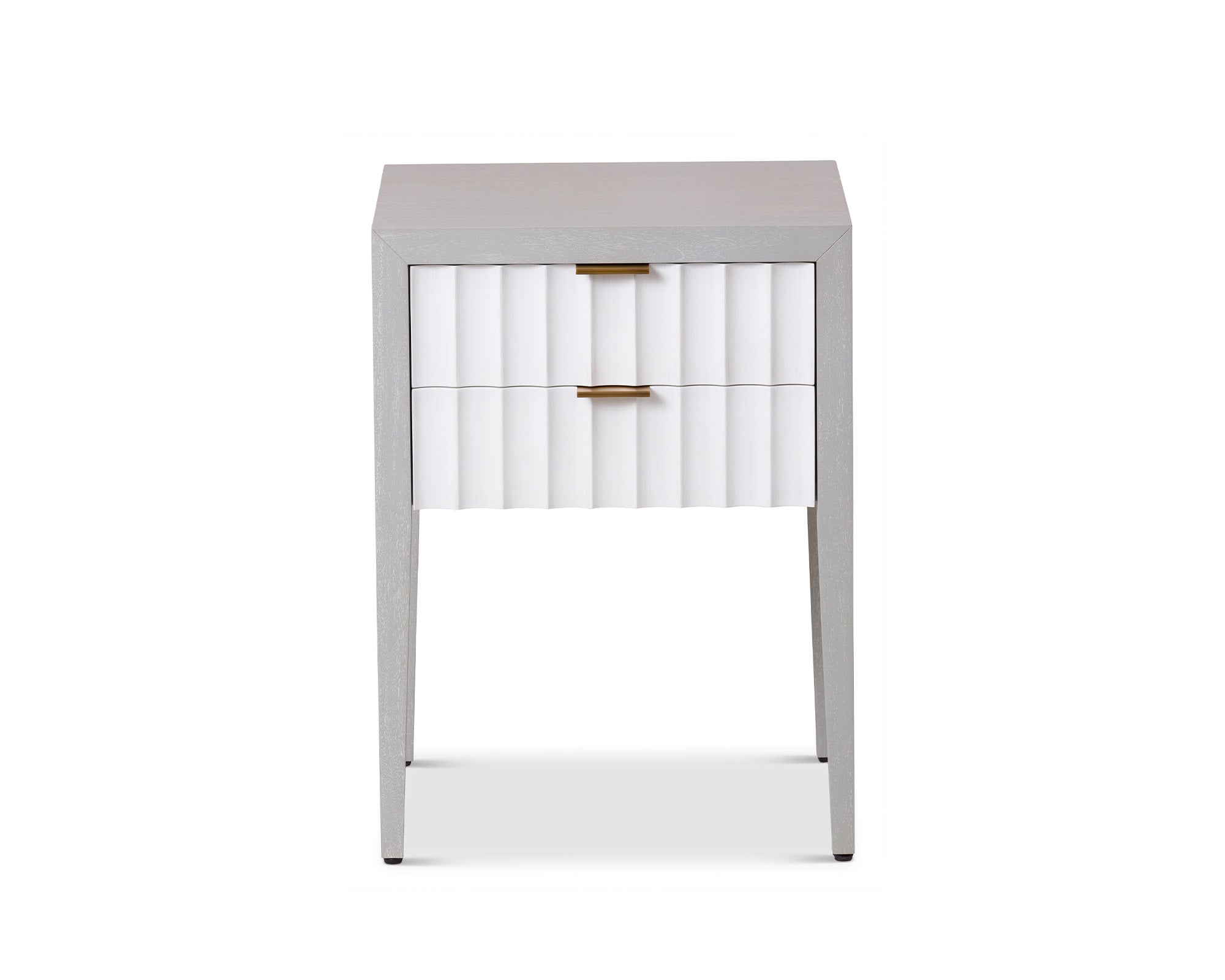 Malibu Bedside Table 2 Drawer - Grey Wood
