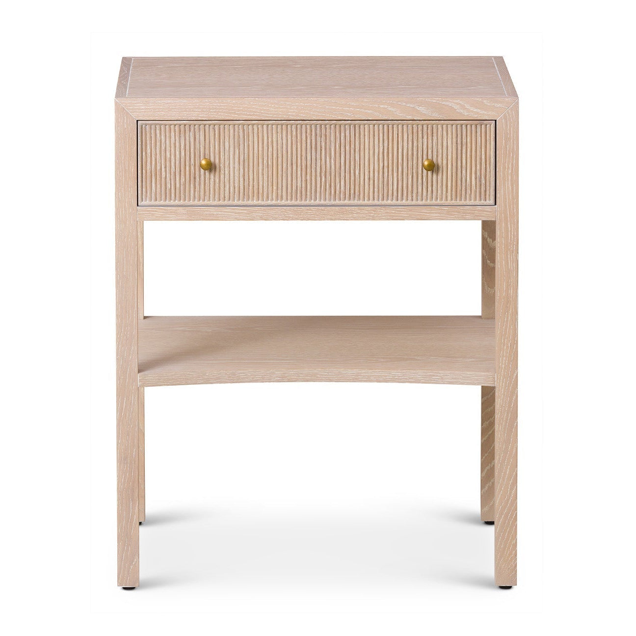 Toronto Natural White Oak & Brass Bedside Table