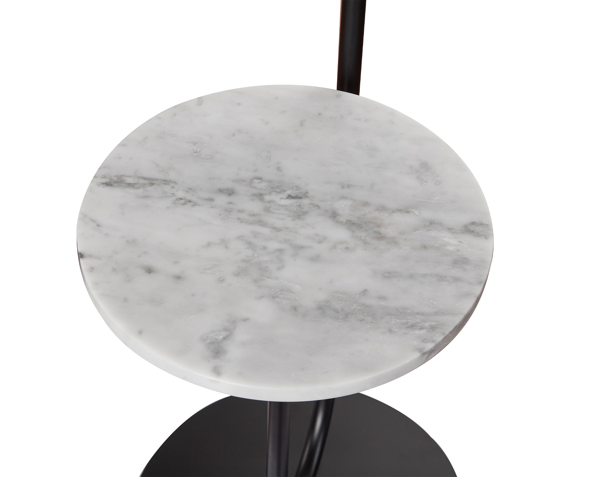 Edgar Floor Lamp - Carrara Marble & White Linen