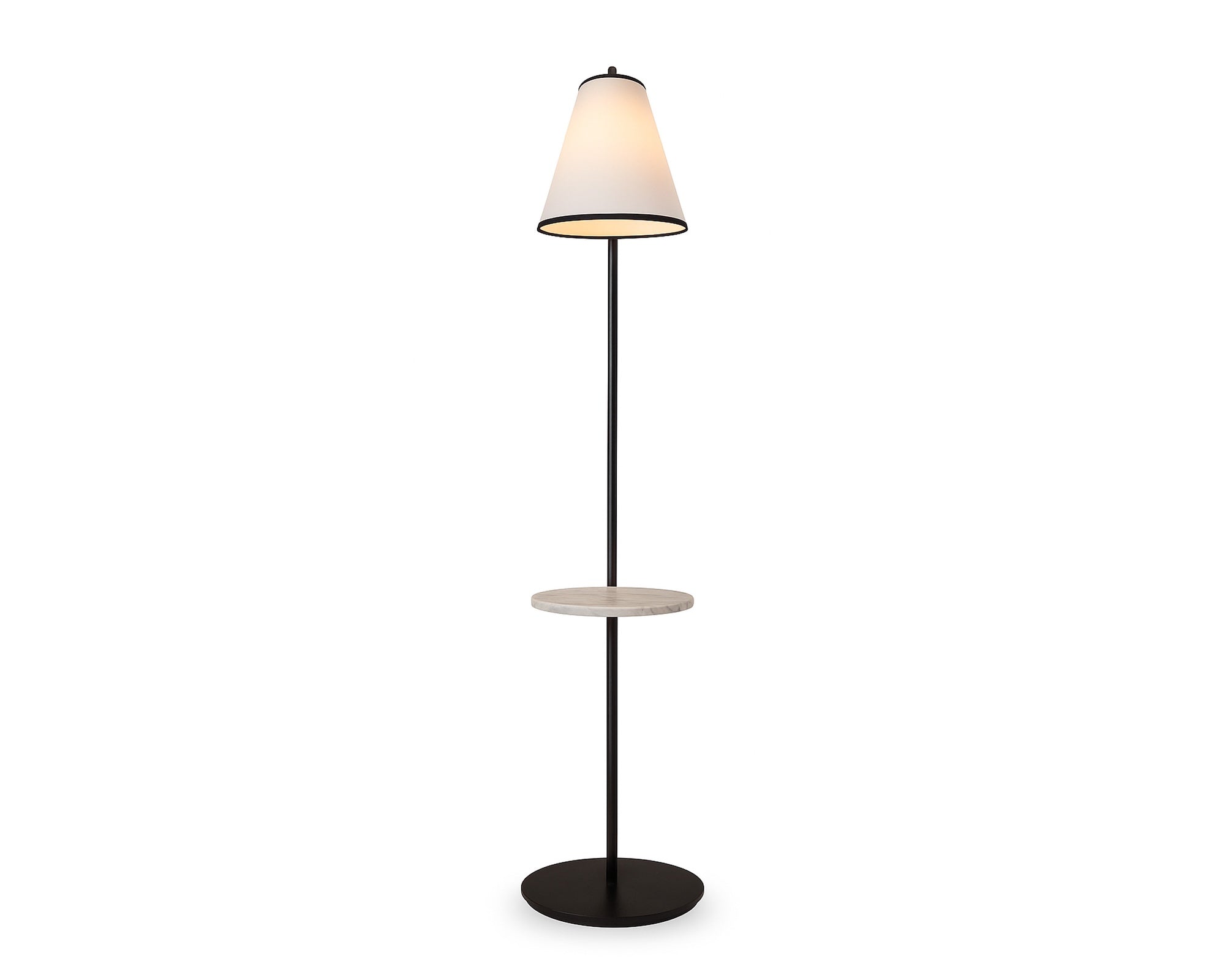 Edgar Floor Lamp - Carrara Marble & White Linen