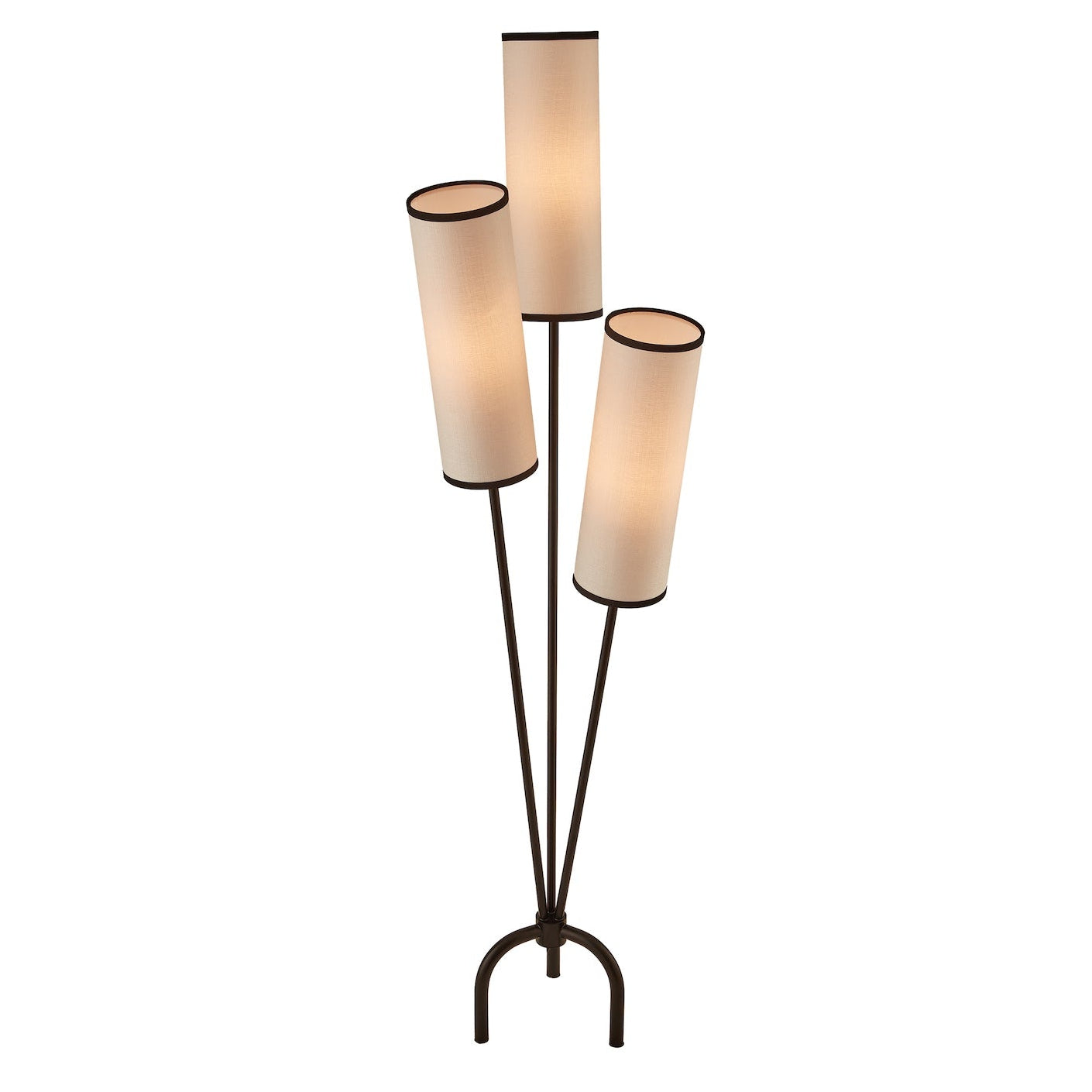 Trevi White Linen & Black Metal Floor Lamp