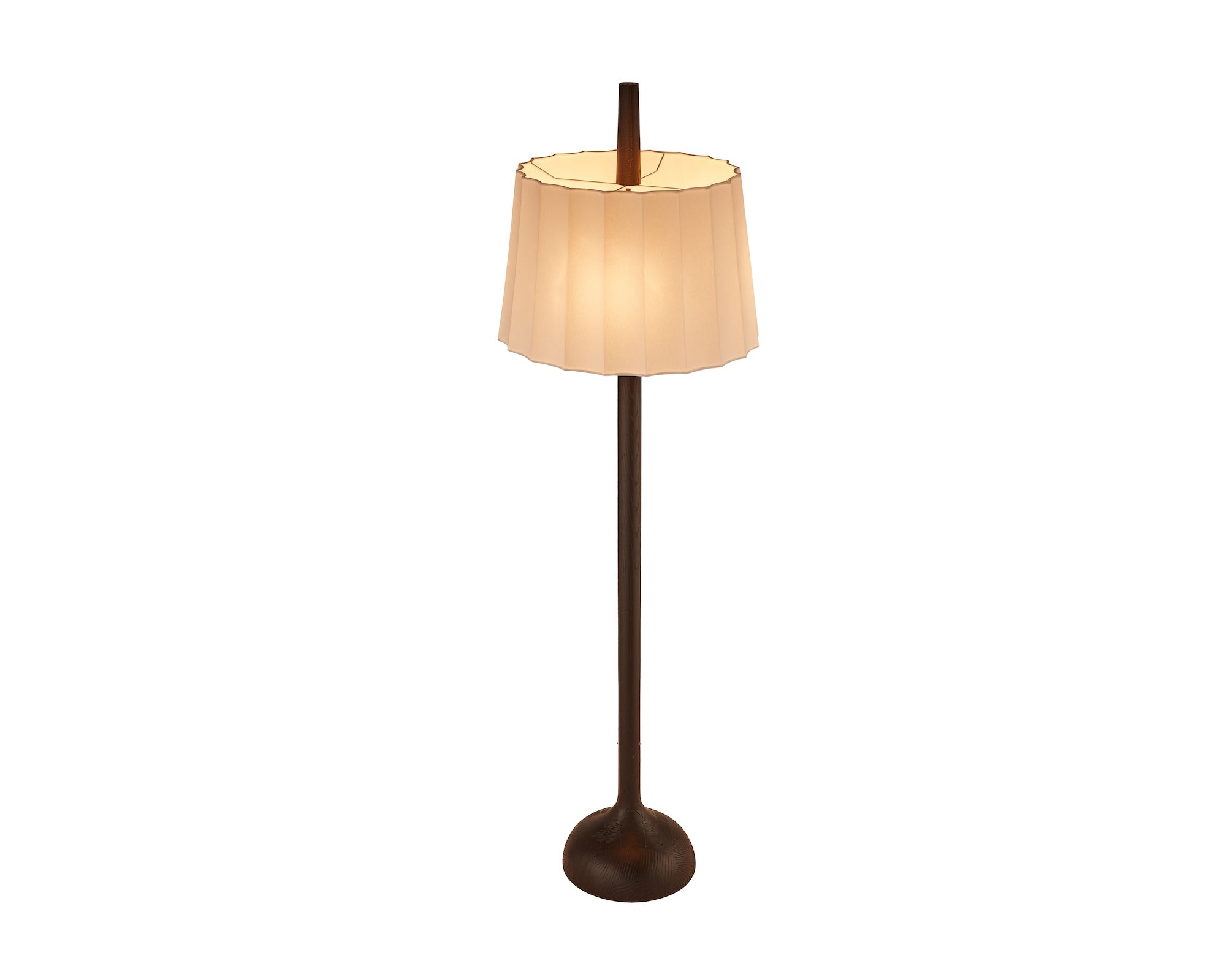 Conti Floor Lamp - White Linen & Black Ash