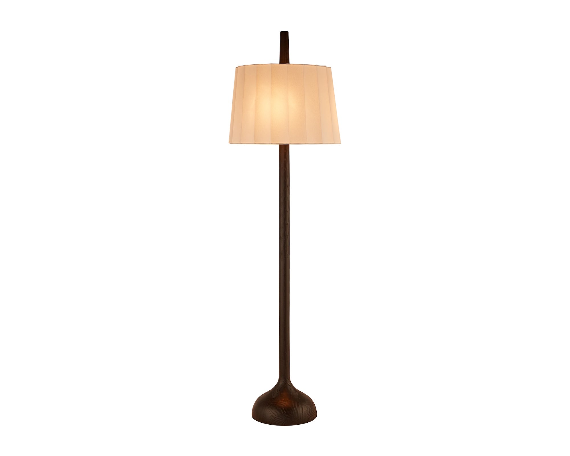 Conti Floor Lamp - White Linen & Black Ash