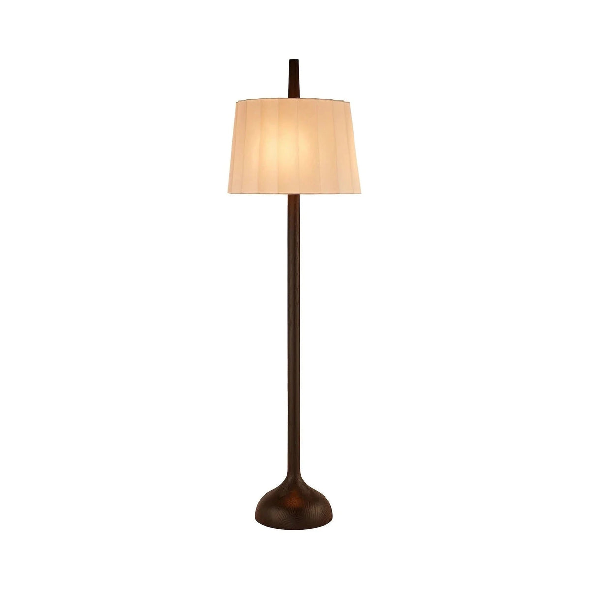 Conti White Linen & Black Wood Floor Lamp