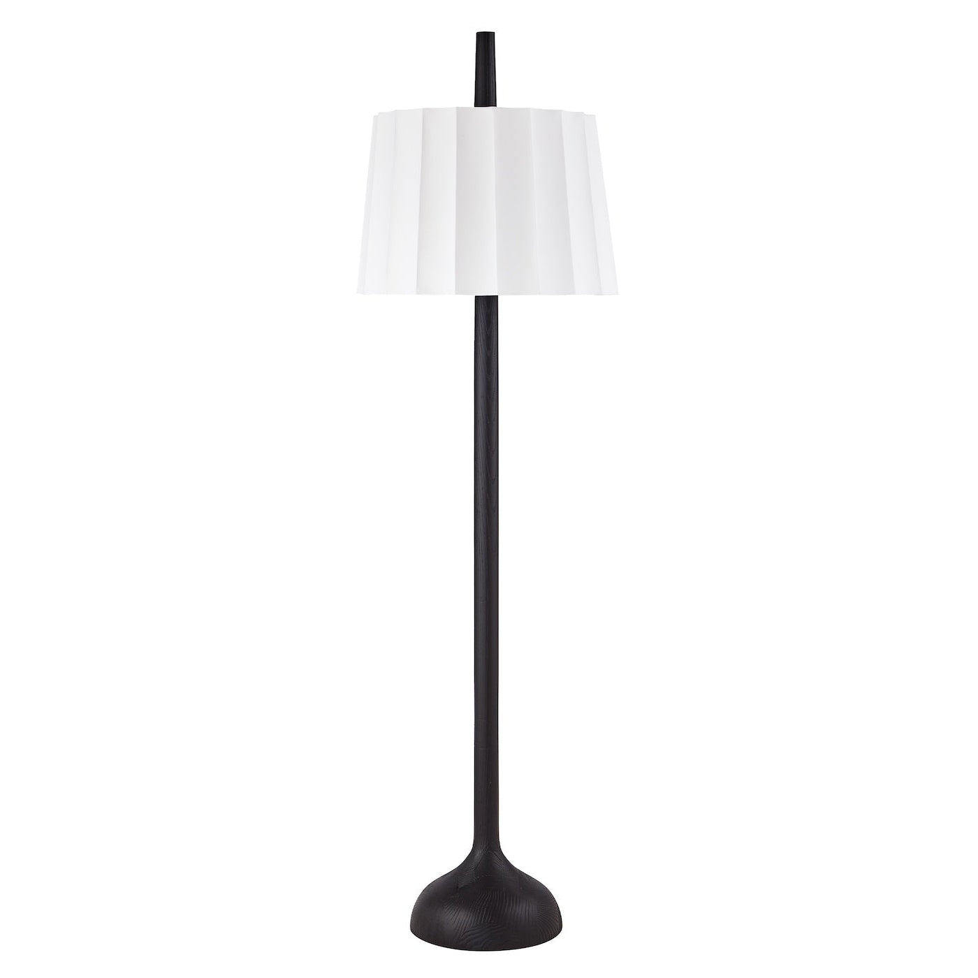 Conti White Linen & Black Ash Floor Lamp